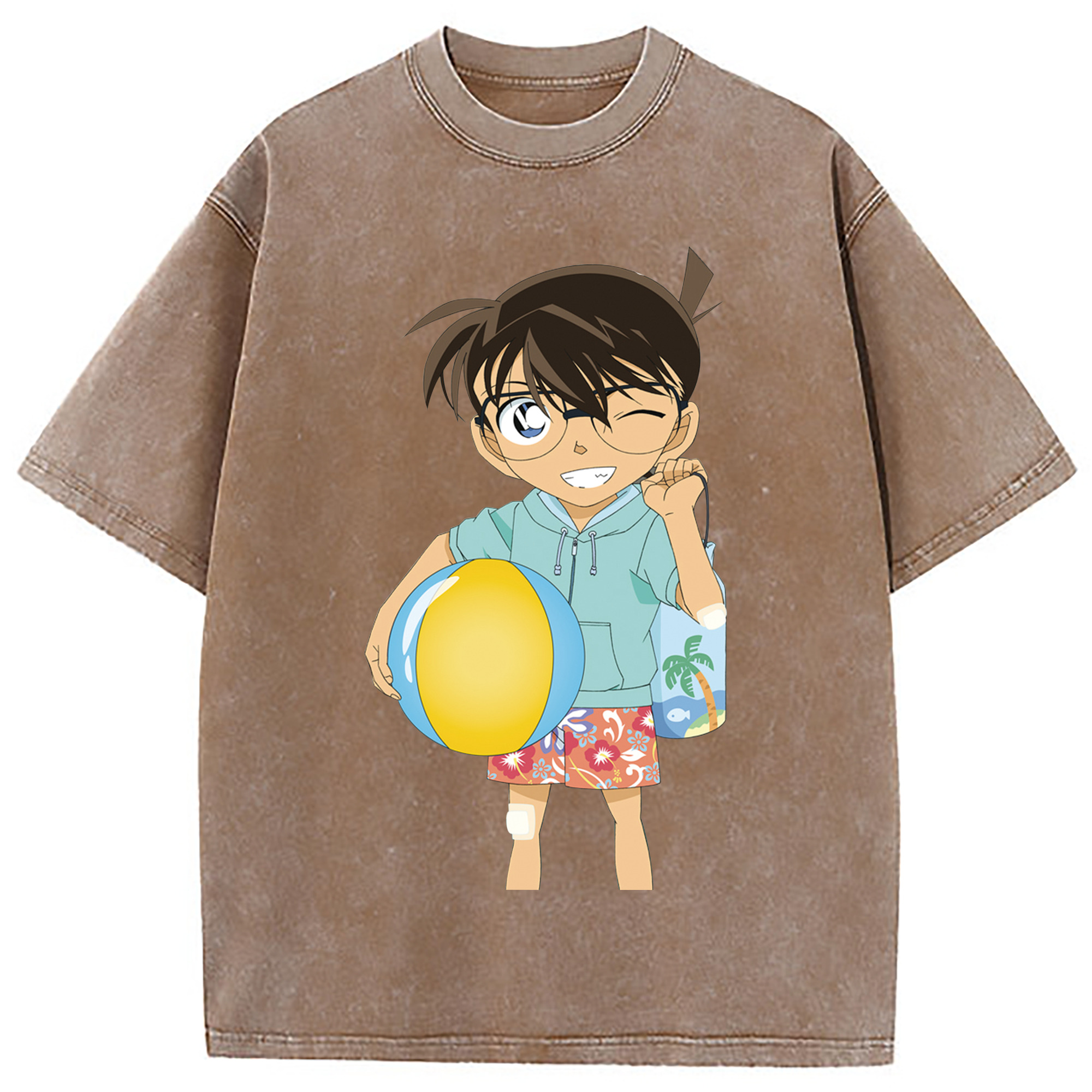 （画像用） 名探偵コナン 江戸川 コナン Detective Conan Conan Edogawa 綿100% ヴィンテージ風 半袖Tシャツ（フロントプリント）
