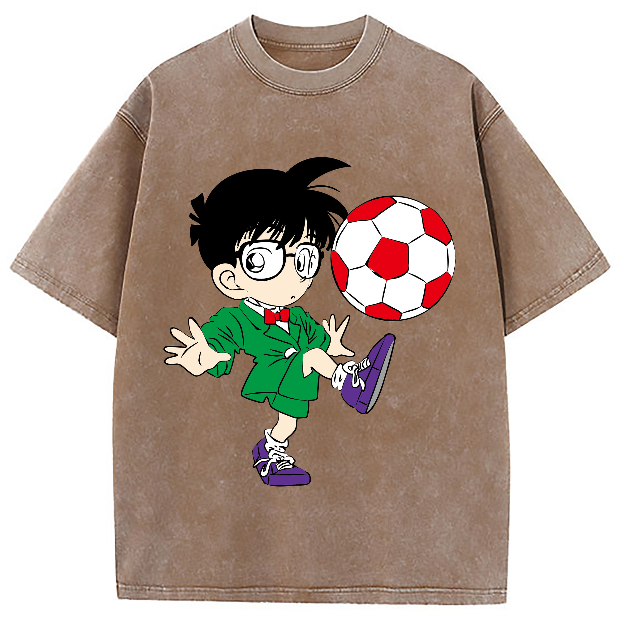（画像用） 名探偵コナン 江戸川 コナン Detective Conan Conan Edogawa 綿100% ヴィンテージ風 半袖Tシャツ（フロントプリント）