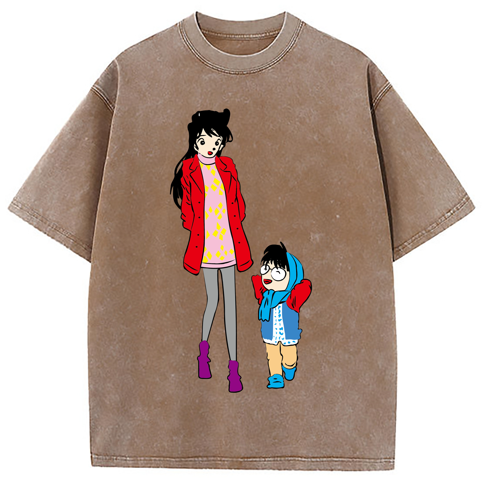 （画像用） 名探偵コナン 江戸川 コナン Detective Conan Conan Edogawa 綿100% ヴィンテージ風 半袖Tシャツ（フロントプリント）
