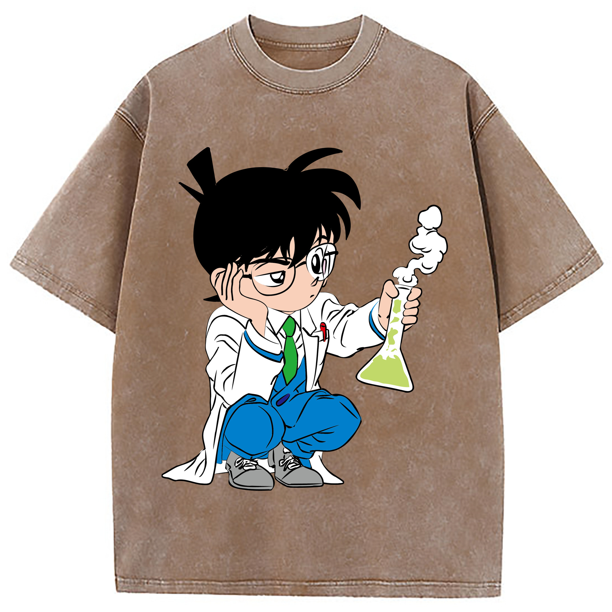 （画像用） 名探偵コナン 江戸川 コナン Detective Conan Conan Edogawa 綿100% ヴィンテージ風 半袖Tシャツ（フロントプリント）