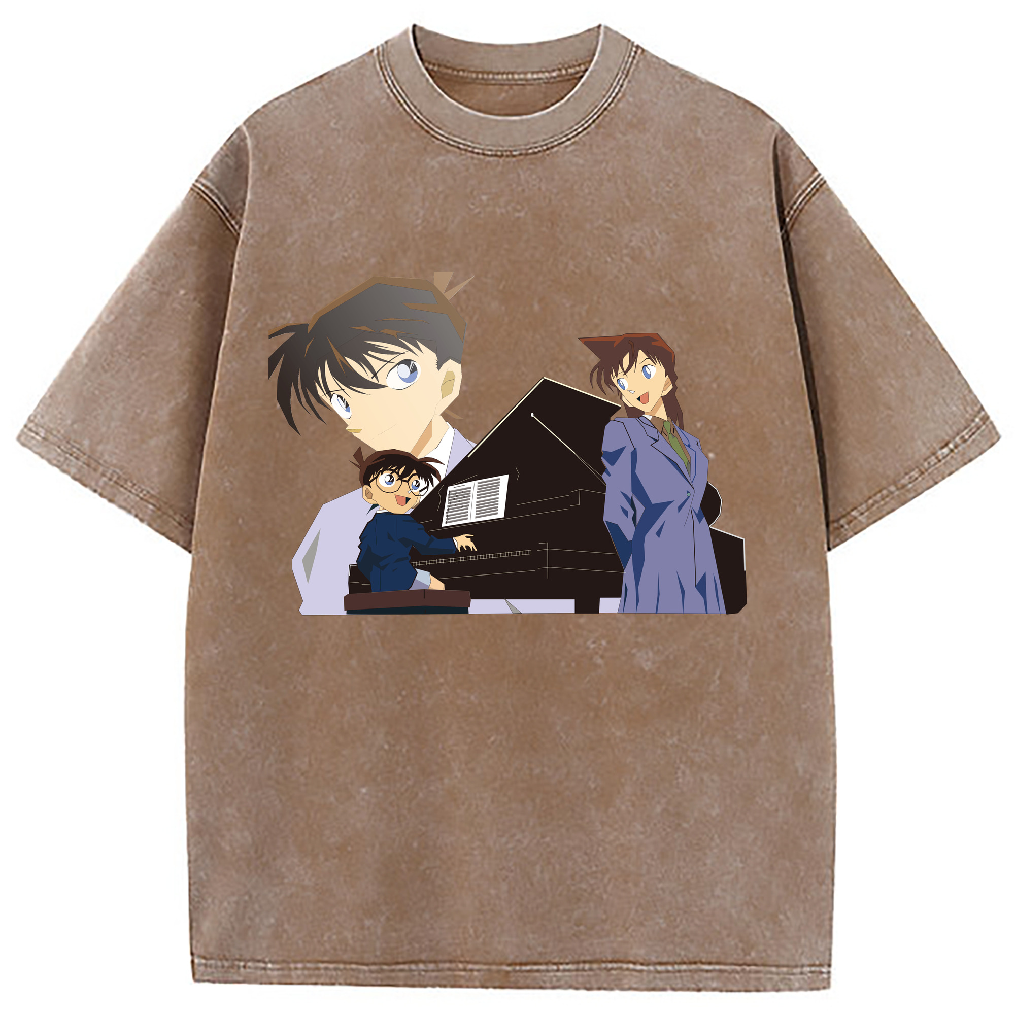 （画像用） 名探偵コナン 毛利 蘭 もうり らん、モーリ ラン Detective Conan Rachel Moore 綿100% ヴィンテージ風 半袖Tシャツ（フロントプリント）