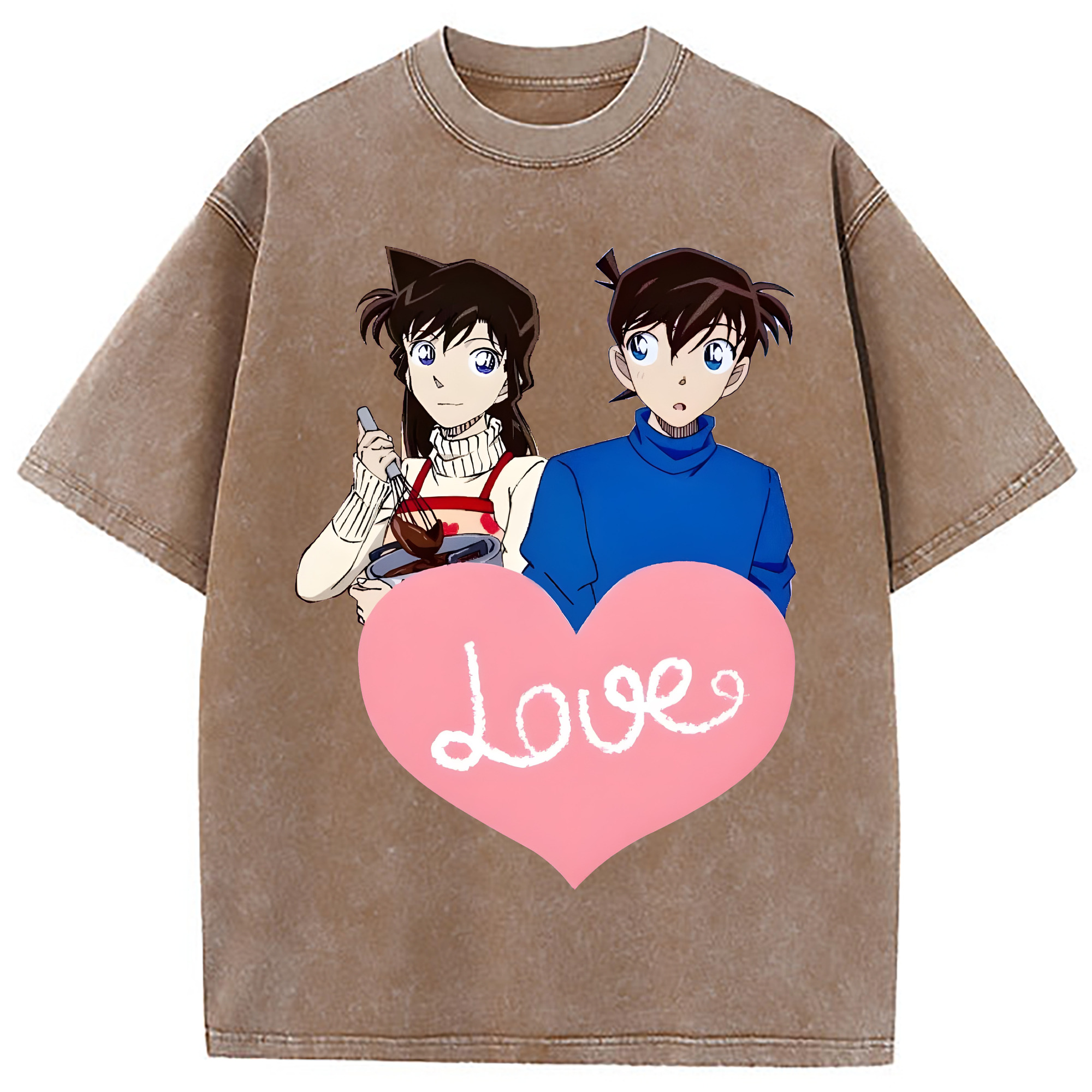 （画像用） 名探偵コナン 毛利 蘭 もうり らん、モーリ ラン Detective Conan Rachel Moore 綿100% ヴィンテージ風 半袖Tシャツ（フロントプリント）