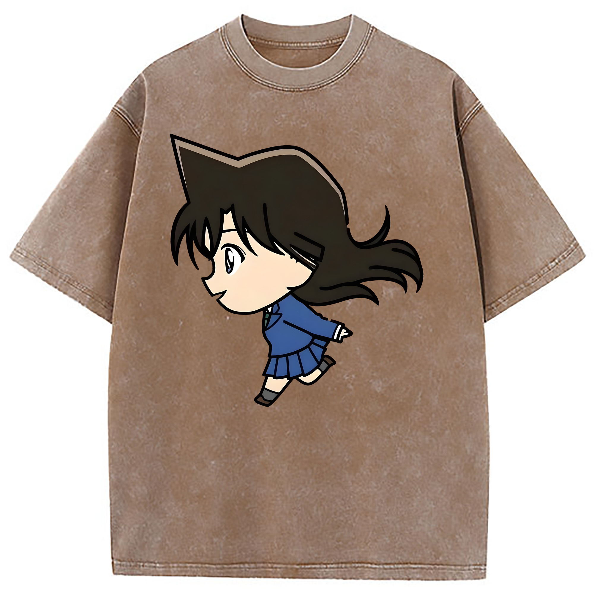 （画像用） 名探偵コナン 毛利 蘭 もうり らん、モーリ ラン Detective Conan Rachel Moore 綿100% ヴィンテージ風 半袖Tシャツ（フロントプリント）