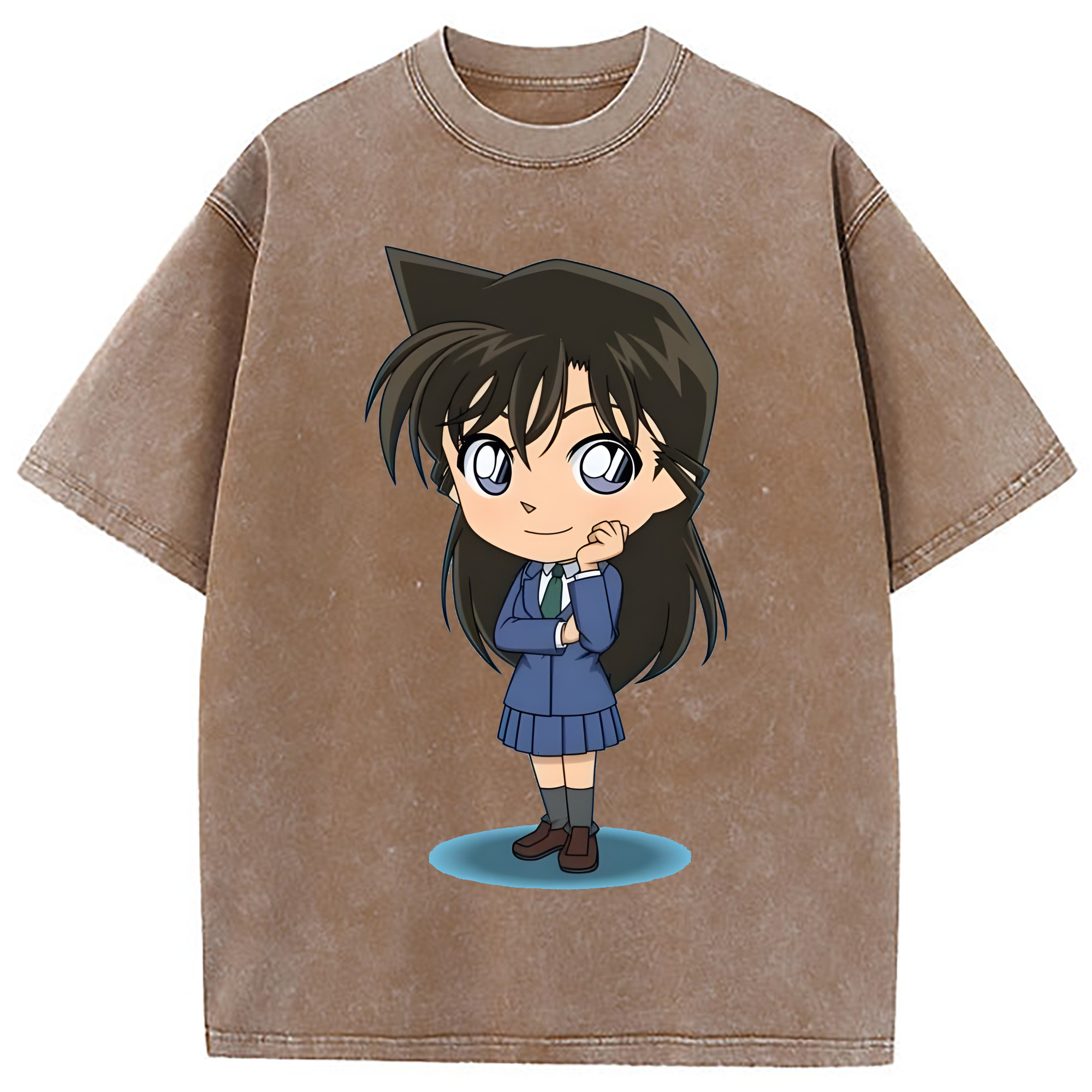 （画像用） 名探偵コナン 毛利 蘭 もうり らん、モーリ ラン Detective Conan Rachel Moore 綿100% ヴィンテージ風 半袖Tシャツ（フロントプリント）