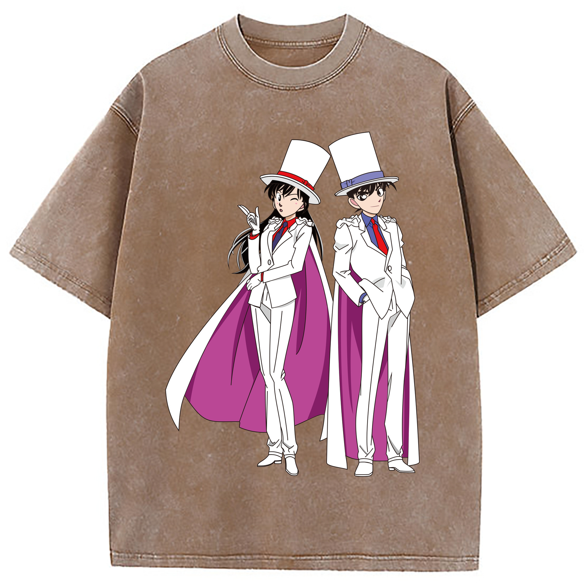 （画像用） 名探偵コナン くろば かいと Detective Conan Kuroba Kaito 綿100% ヴィンテージ風 半袖Tシャツ（フロントプリント）