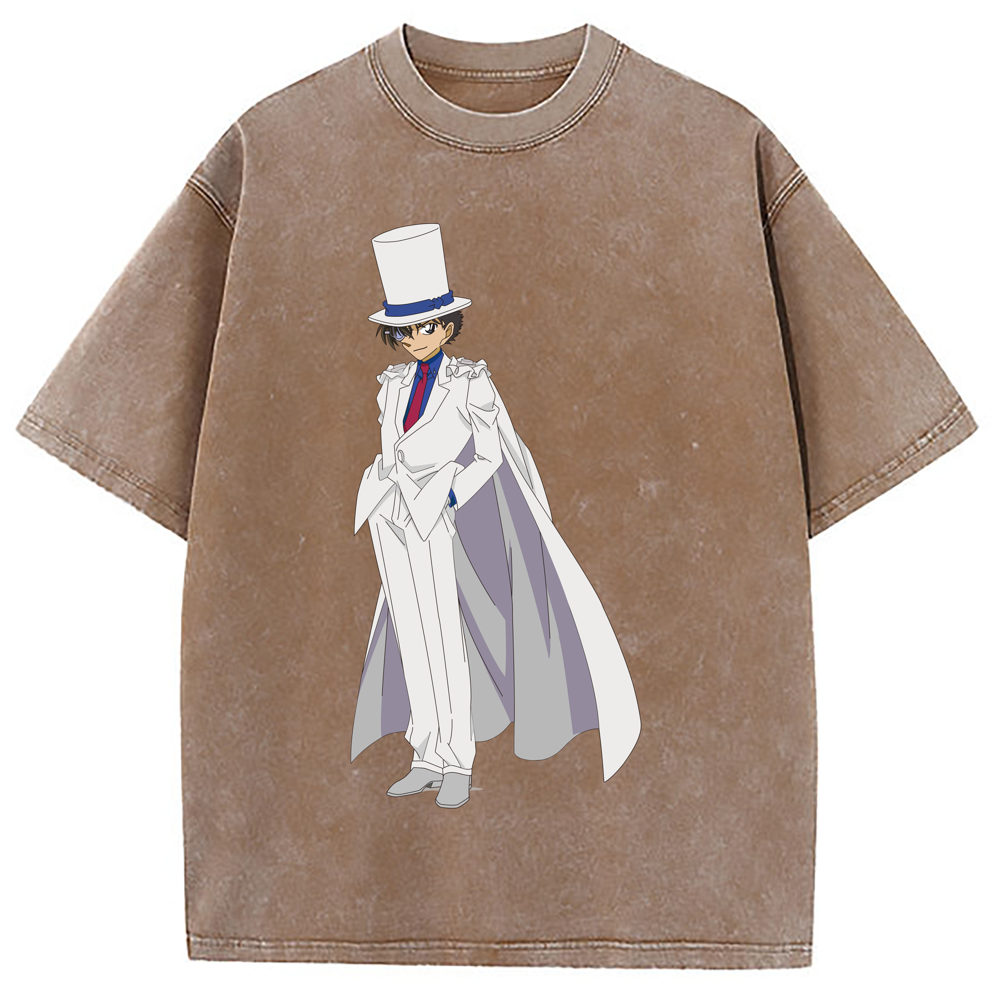 （画像用） 名探偵コナン くろば かいと Detective Conan Kuroba Kaito 綿100% ヴィンテージ風 半袖Tシャツ（フロントプリント）