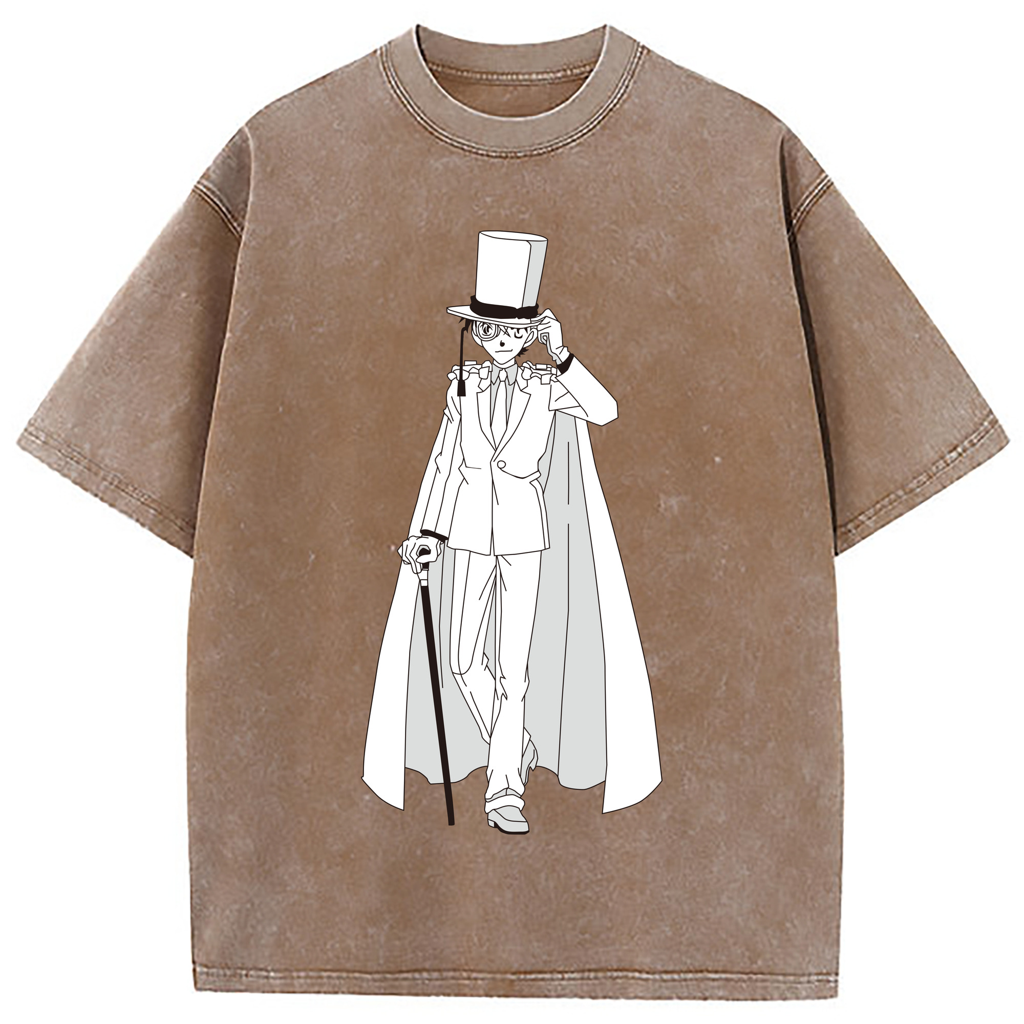 （画像用） 名探偵コナン くろば かいと Detective Conan Kuroba Kaito 綿100% ヴィンテージ風 半袖Tシャツ（フロントプリント）