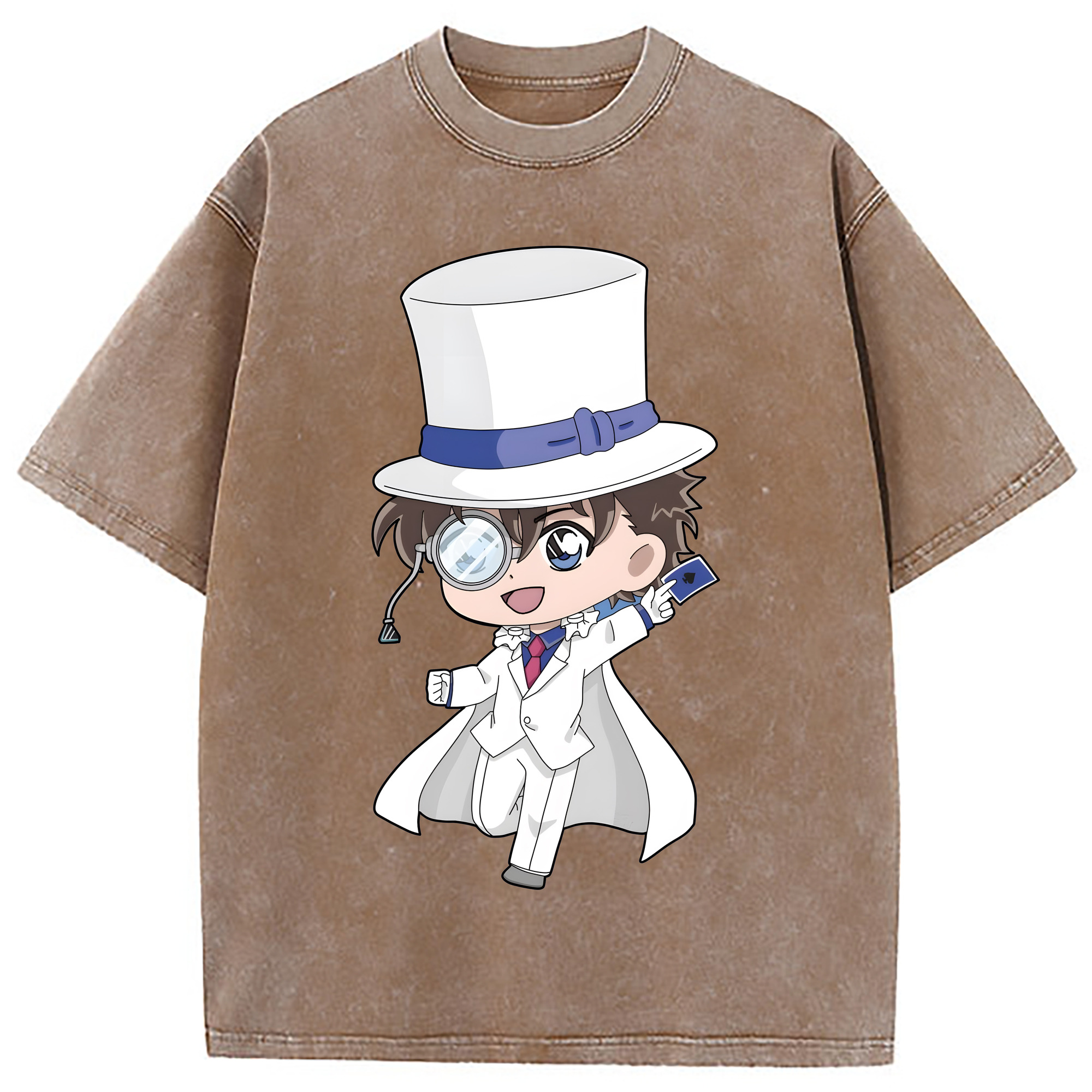 （画像用） 名探偵コナン くろば かいと Detective Conan Kuroba Kaito 綿100% ヴィンテージ風 半袖Tシャツ（フロントプリント）