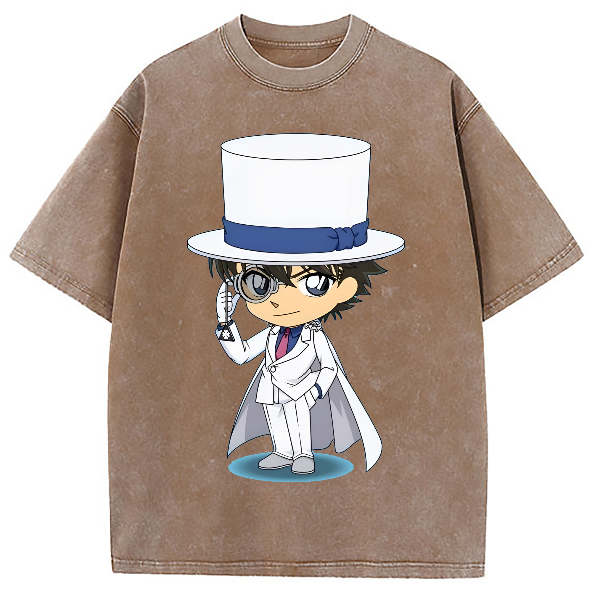 （画像用） 名探偵コナン くろば かいと Detective Conan Kuroba Kaito 綿100% ヴィンテージ風 半袖Tシャツ（フロントプリント）