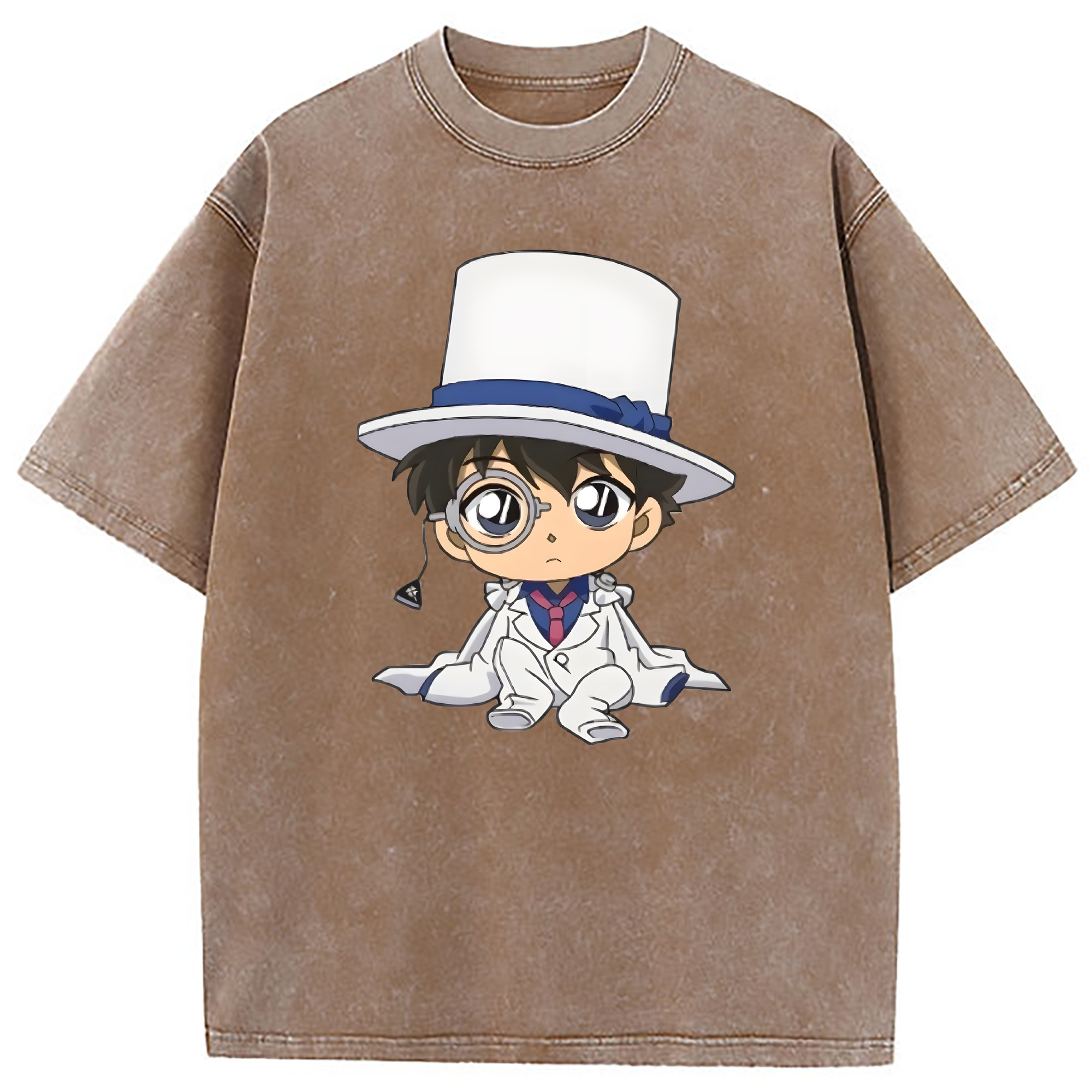 （画像用） 名探偵コナン くろば かいと Detective Conan Kuroba Kaito 綿100% ヴィンテージ風 半袖Tシャツ（フロントプリント）