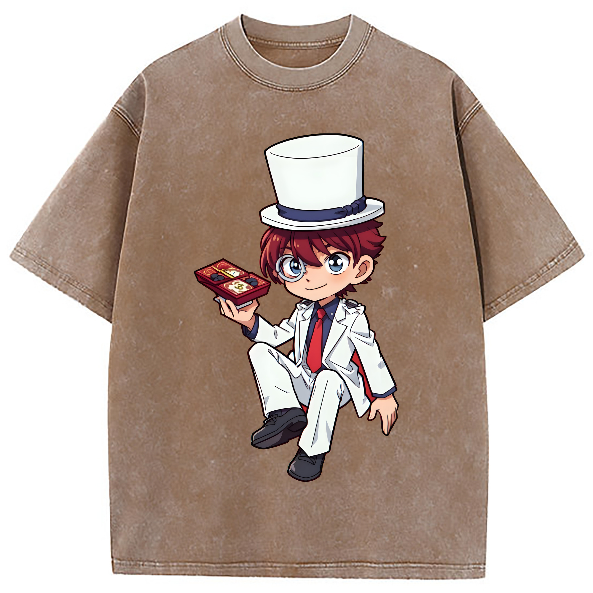 （画像用） 名探偵コナン くろば かいと Detective Conan Kuroba Kaito 綿100% ヴィンテージ風 半袖Tシャツ（フロントプリント）