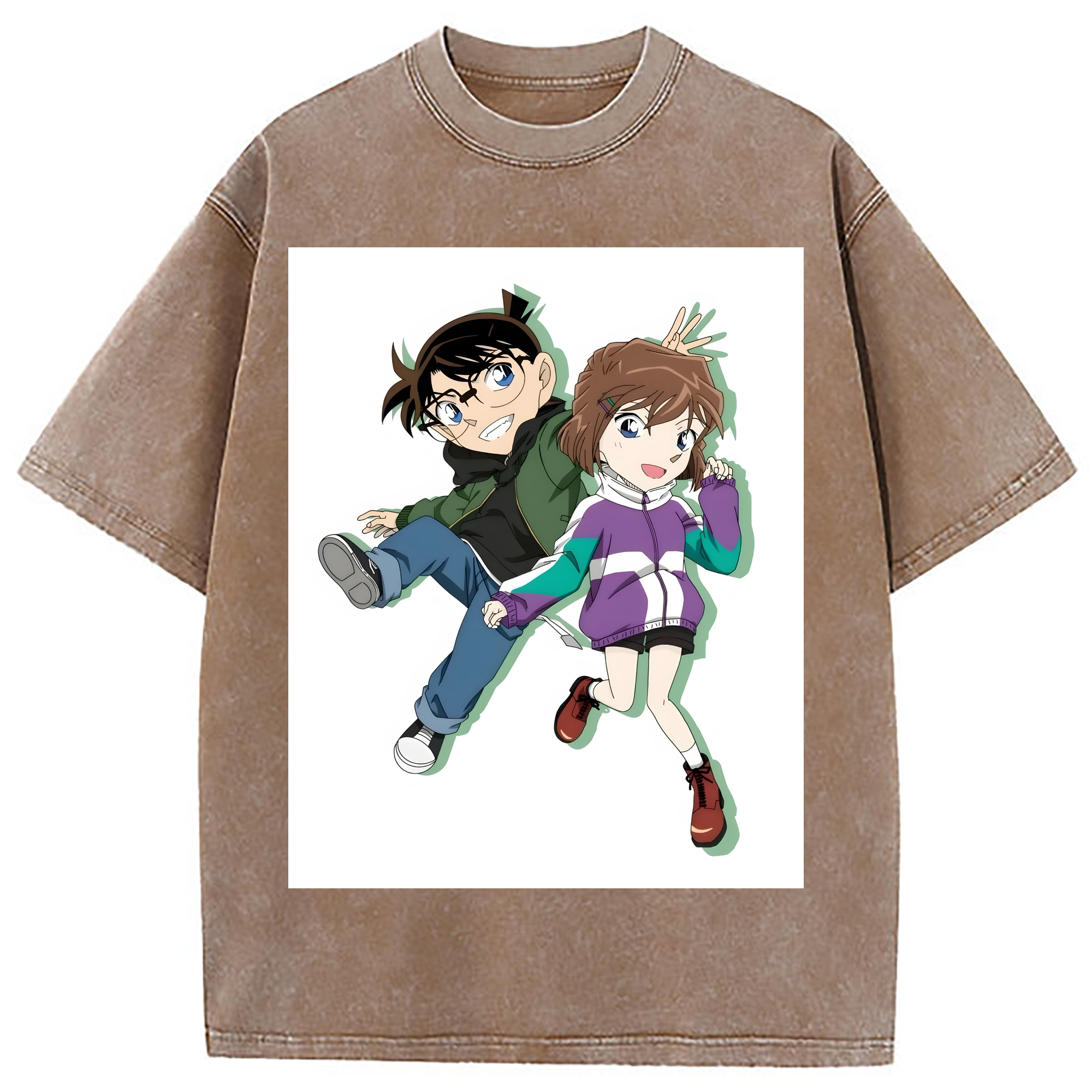 （画像用） 名探偵コナン 灰原 哀 はいばら あい Detective Conan Anita Hailey、Vi Graythorn Haibara Ai 綿100% ヴィンテージ風 半袖Tシャツ（フロントプリント）