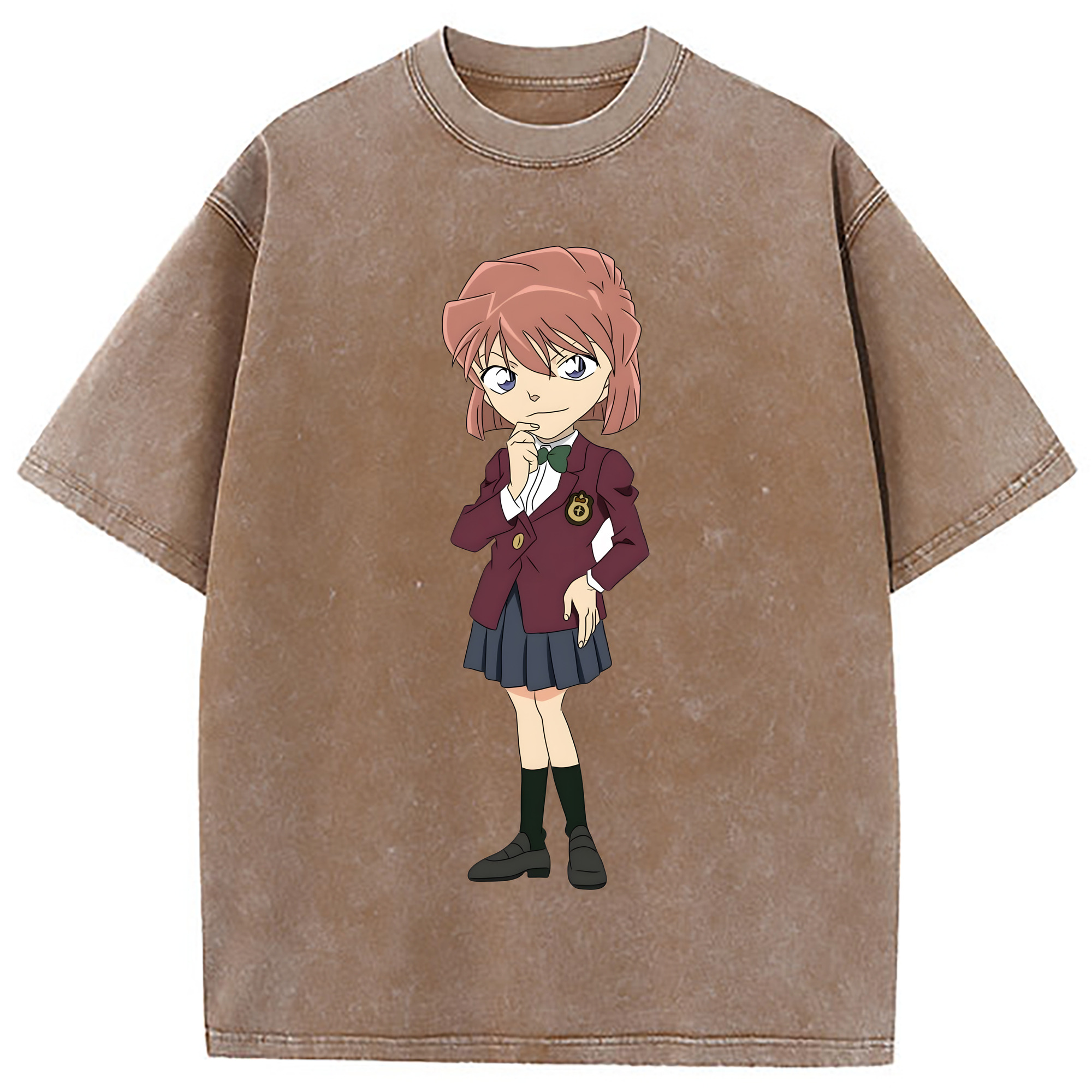 （画像用） 名探偵コナン 灰原 哀 はいばら あい Detective Conan Anita Hailey、Vi Graythorn Haibara Ai 綿100% ヴィンテージ風 半袖Tシャツ（フロントプリント）