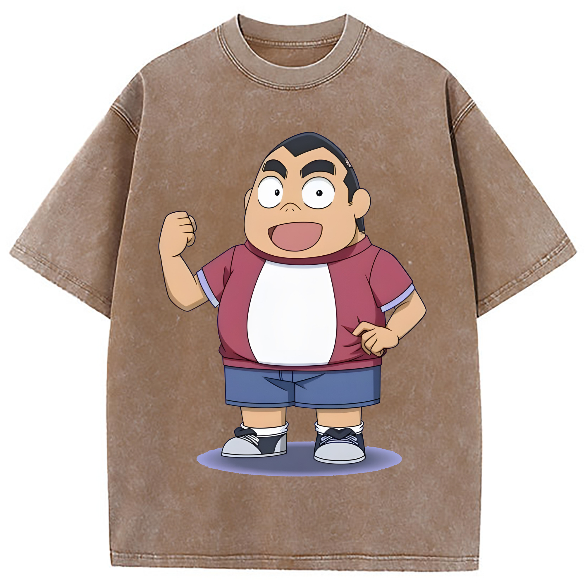 （画像用） 名探偵コナン 小嶋 元太 こじま げんた Detective Conan Kojima Genta 綿100% ヴィンテージ風 半袖Tシャツ（フロントプリント）