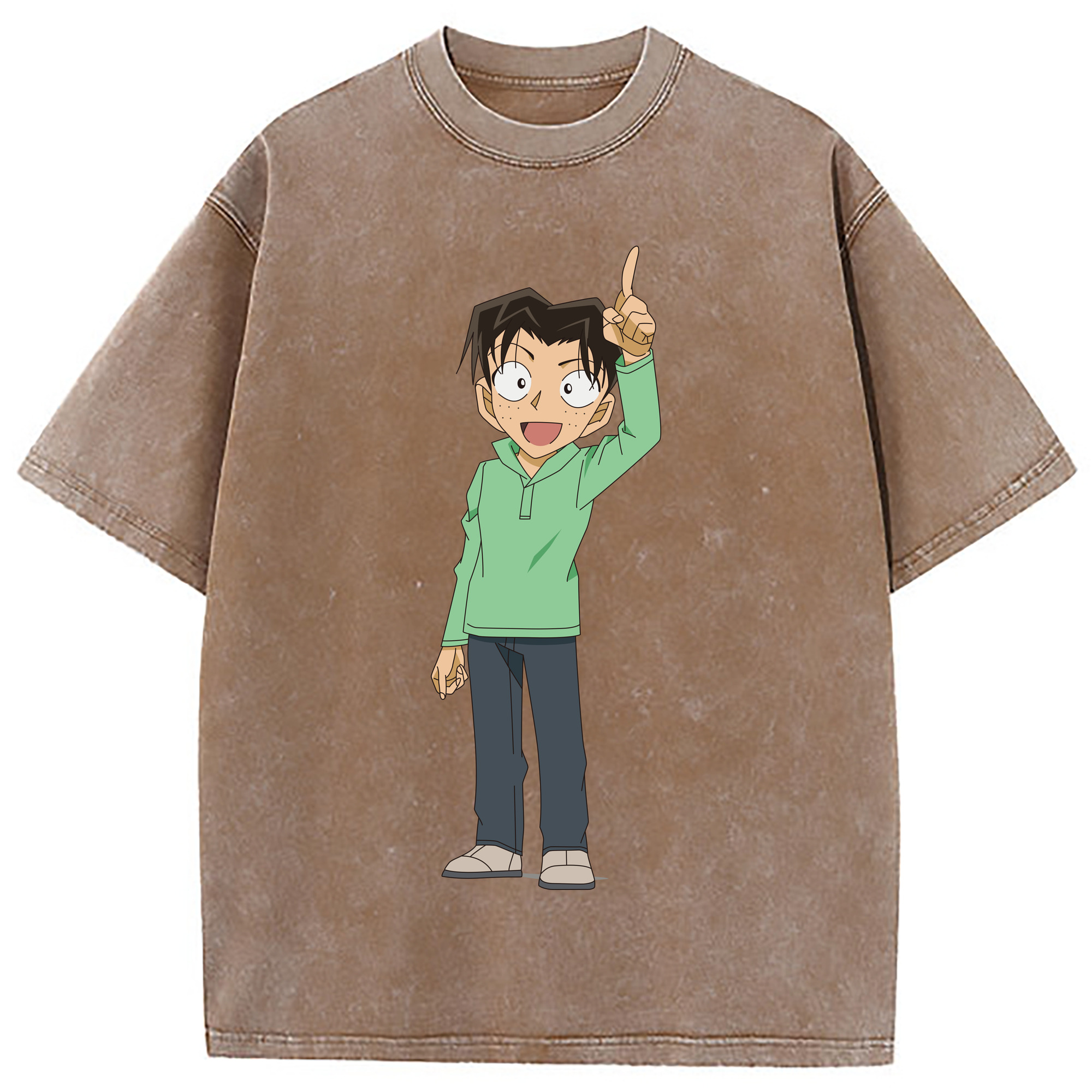 （画像用） 名探偵コナン 円谷 光彦 つぶらや みつひこ Detective Conan Mitch Tennyson 綿100% ヴィンテージ風 半袖Tシャツ（フロントプリント）