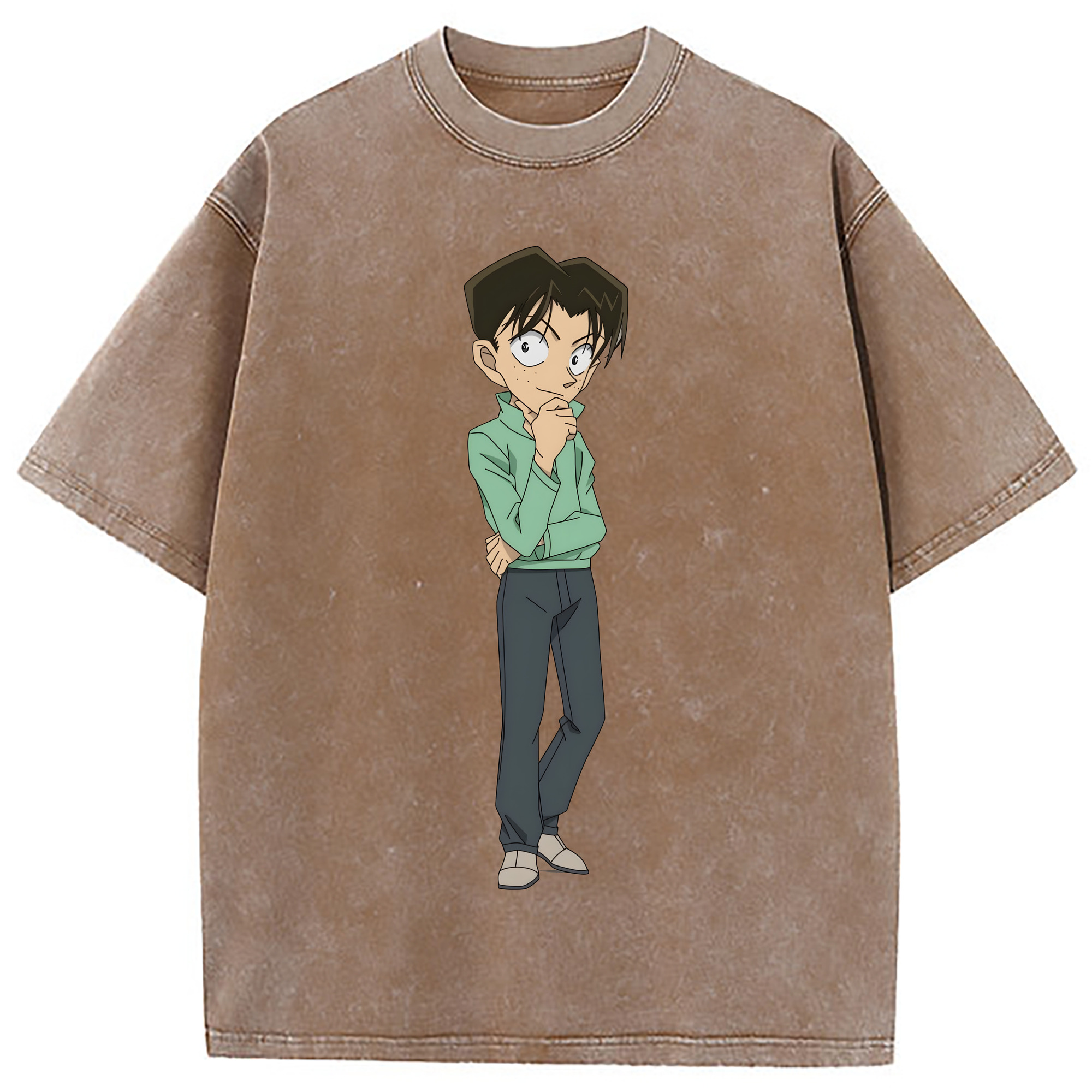 （画像用） 名探偵コナン 円谷 光彦 つぶらや みつひこ Detective Conan Mitch Tennyson 綿100% ヴィンテージ風 半袖Tシャツ（フロントプリント）