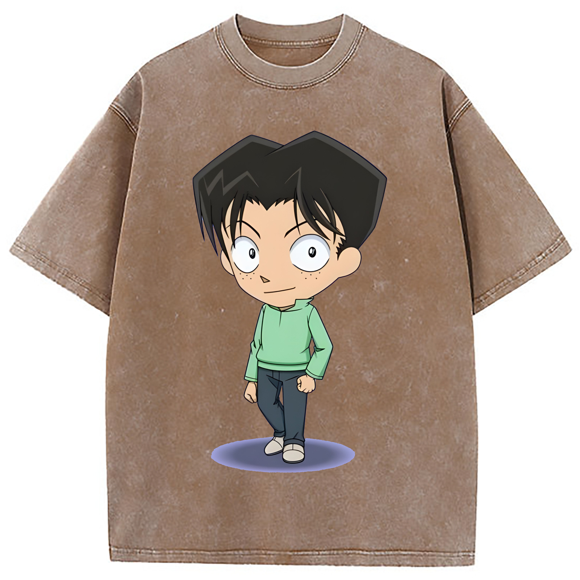 （画像用） 名探偵コナン 円谷 光彦 つぶらや みつひこ Detective Conan Mitch Tennyson 綿100% ヴィンテージ風 半袖Tシャツ（フロントプリント）