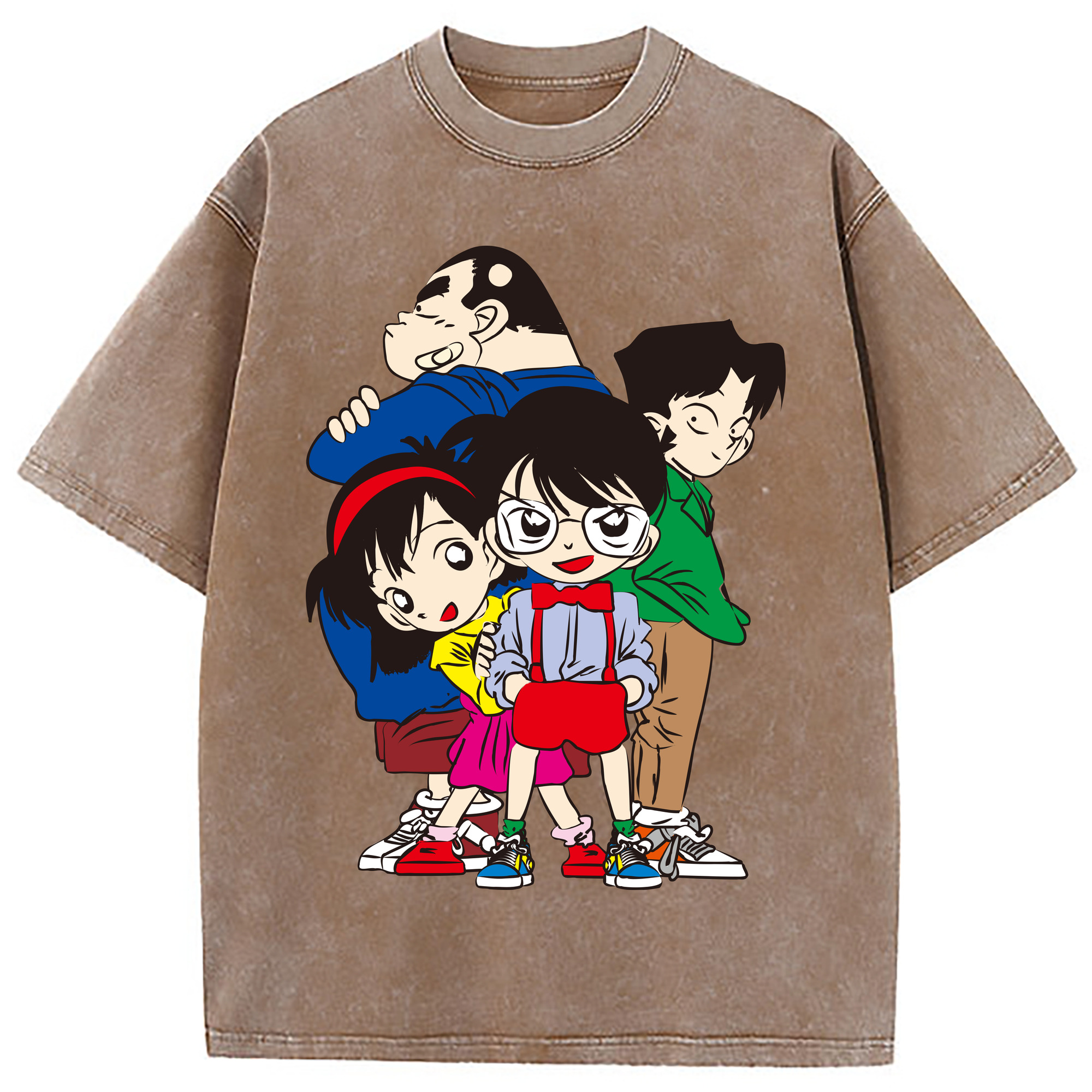 （画像用） 名探偵コナン Detective Conan 綿100% ヴィンテージ風 半袖Tシャツ（フロントプリント）