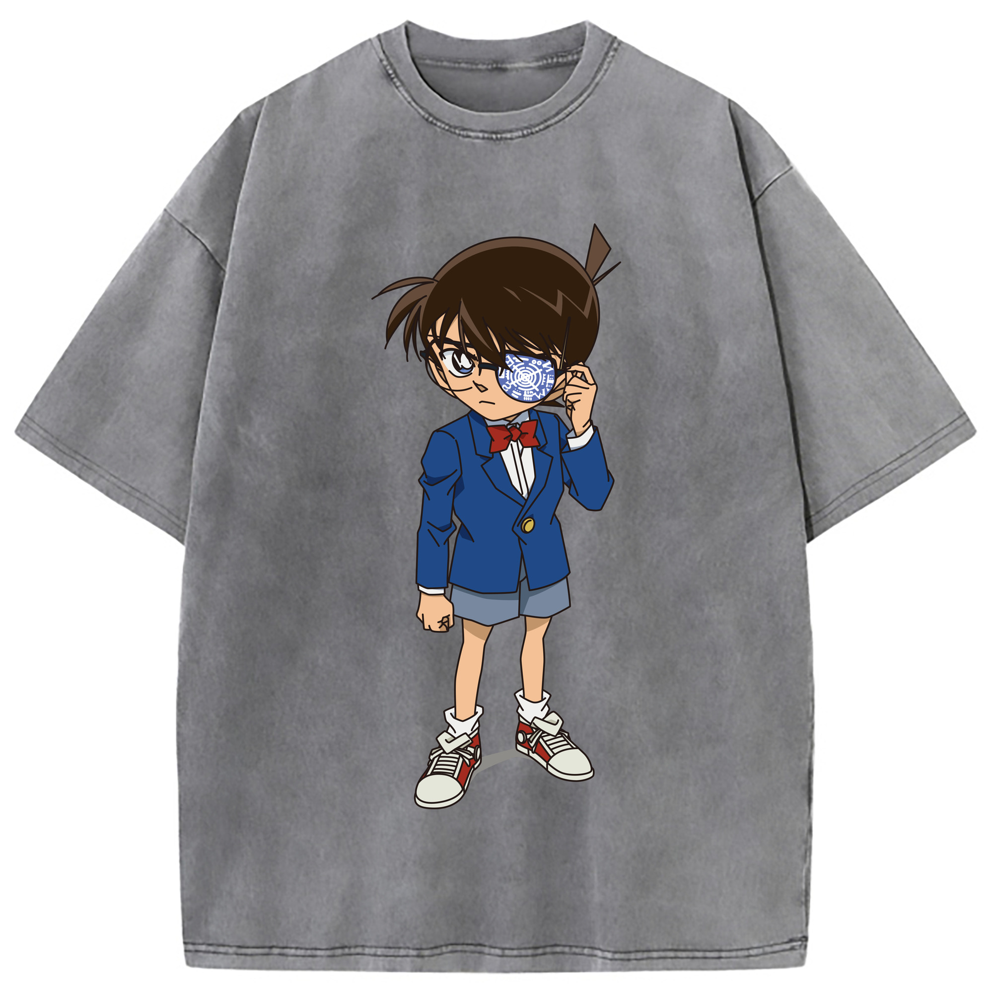 （画像用） 名探偵コナン 江戸川 コナン Detective Conan Conan Edogawa 綿100% ヴィンテージ風 半袖Tシャツ（フロントプリント）