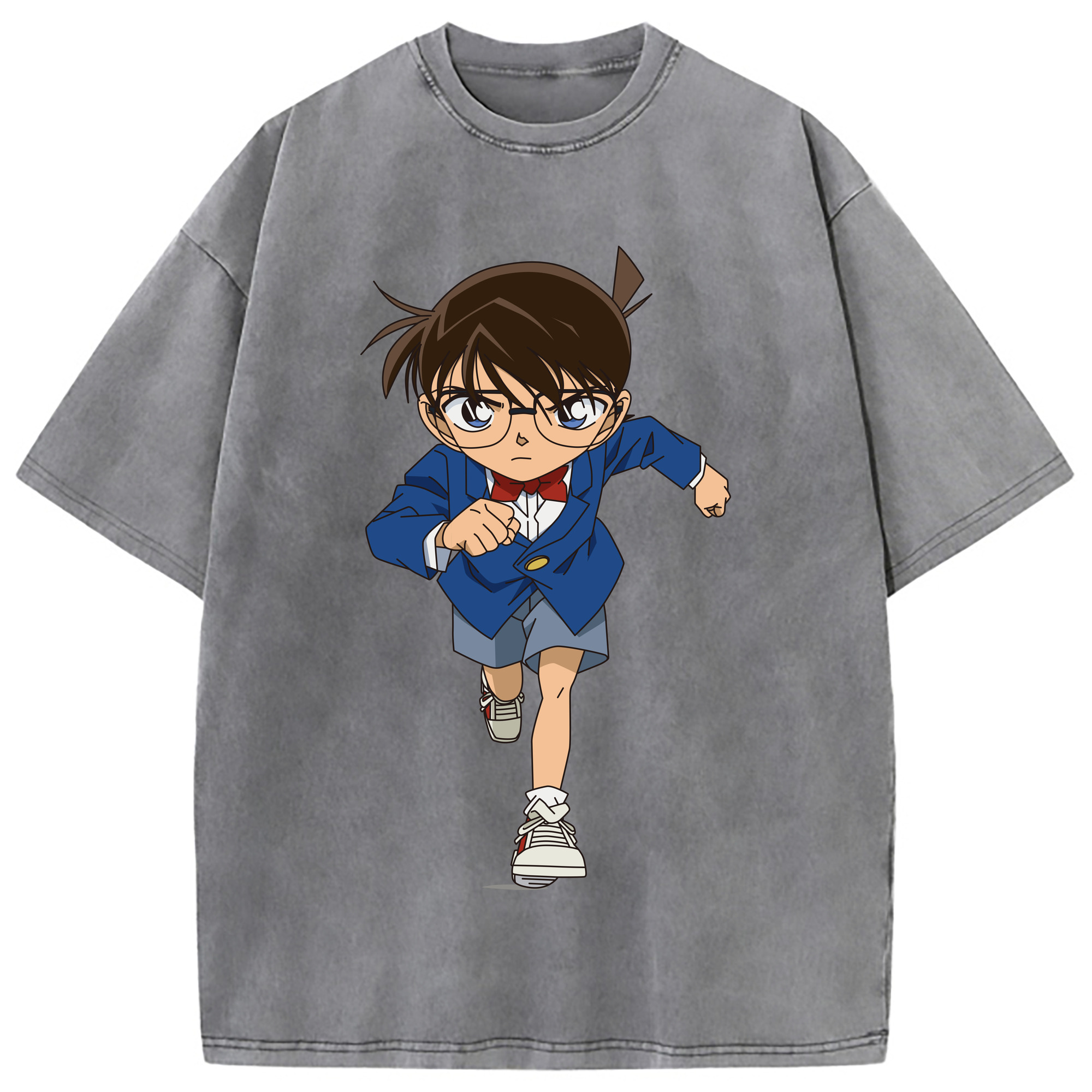（画像用） 名探偵コナン 江戸川 コナン Detective Conan Conan Edogawa 綿100% ヴィンテージ風 半袖Tシャツ（フロントプリント）