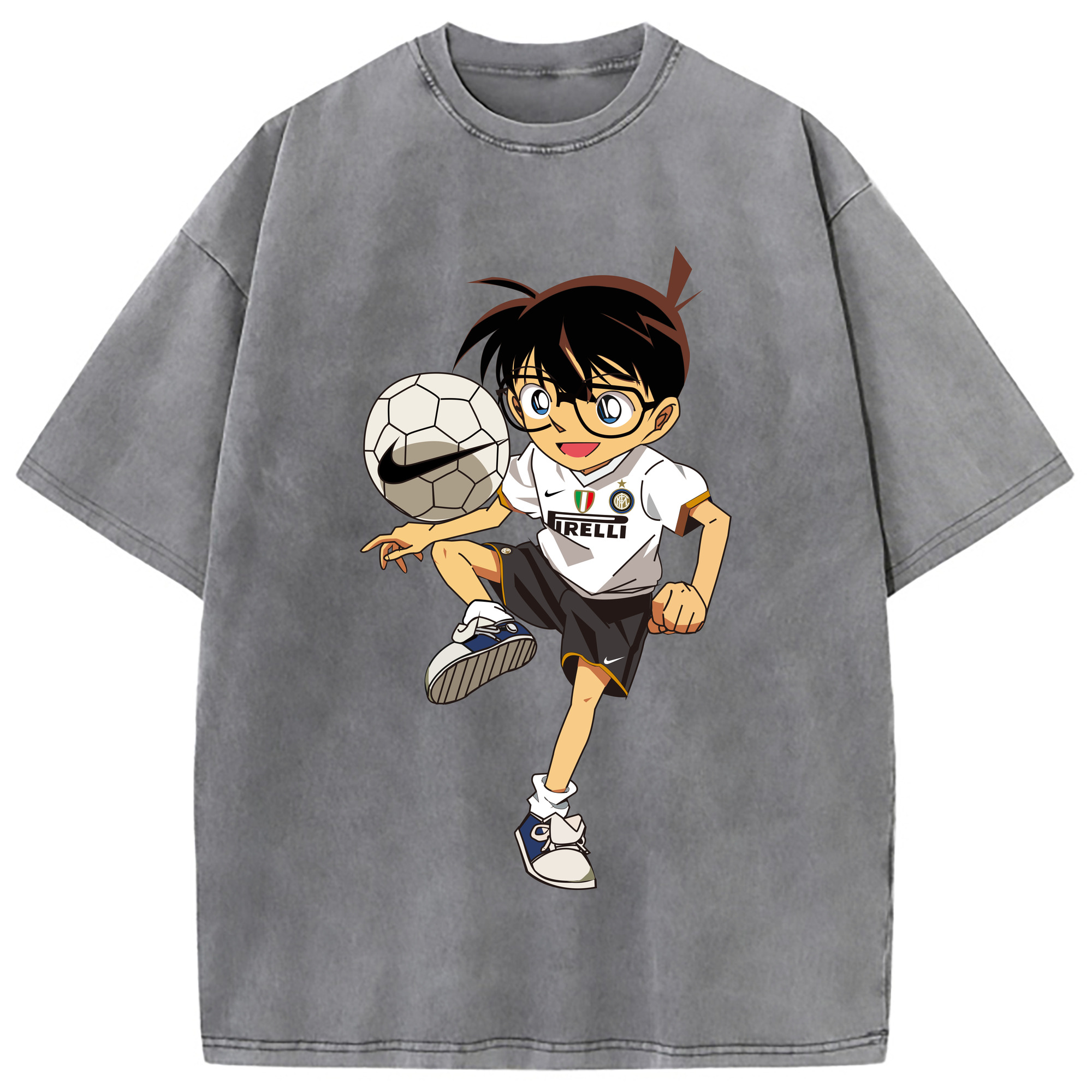 （画像用） 名探偵コナン 江戸川 コナン Detective Conan Conan Edogawa 綿100% ヴィンテージ風 半袖Tシャツ（フロントプリント）