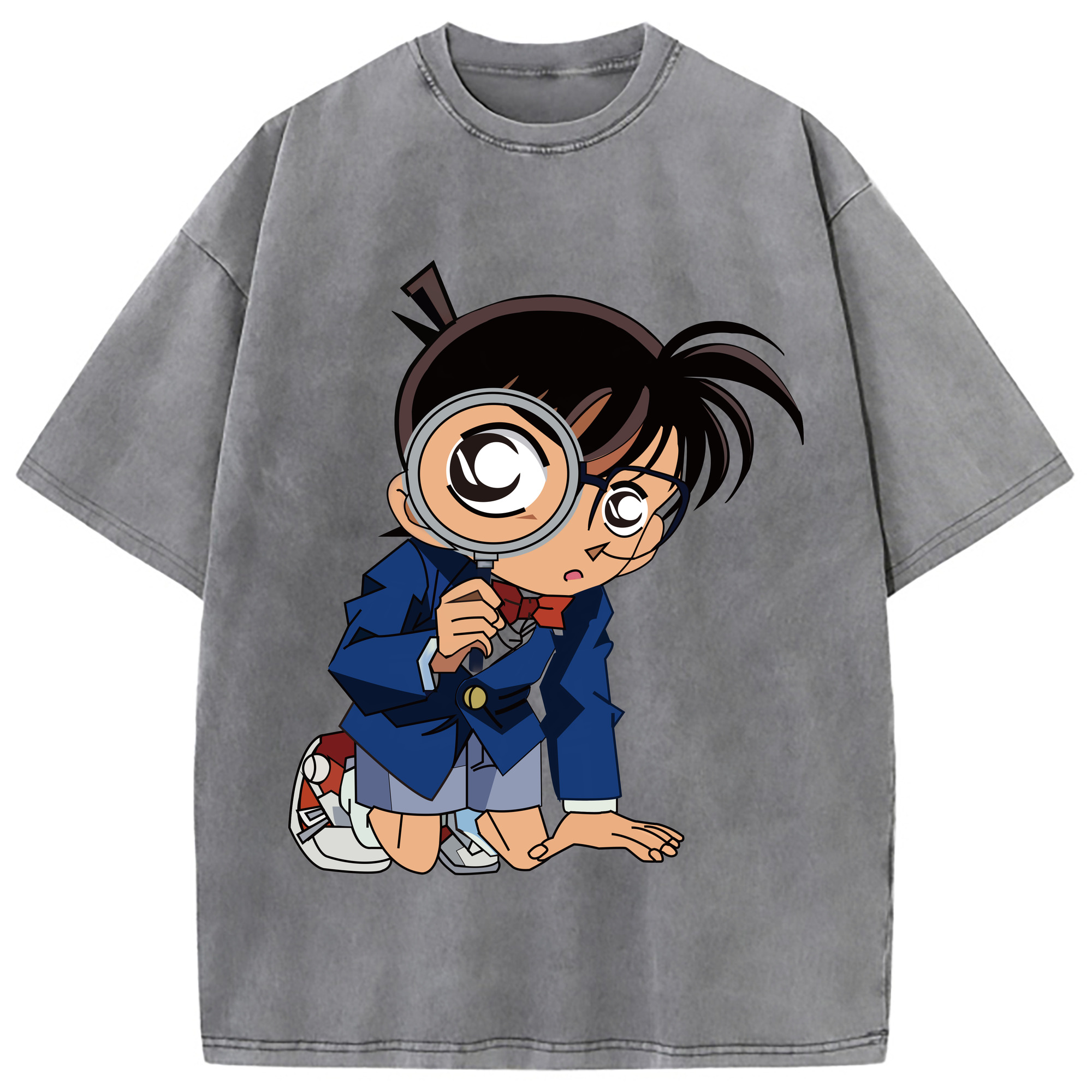 （画像用） 名探偵コナン 江戸川 コナン Detective Conan Conan Edogawa 綿100% ヴィンテージ風 半袖Tシャツ（フロントプリント）