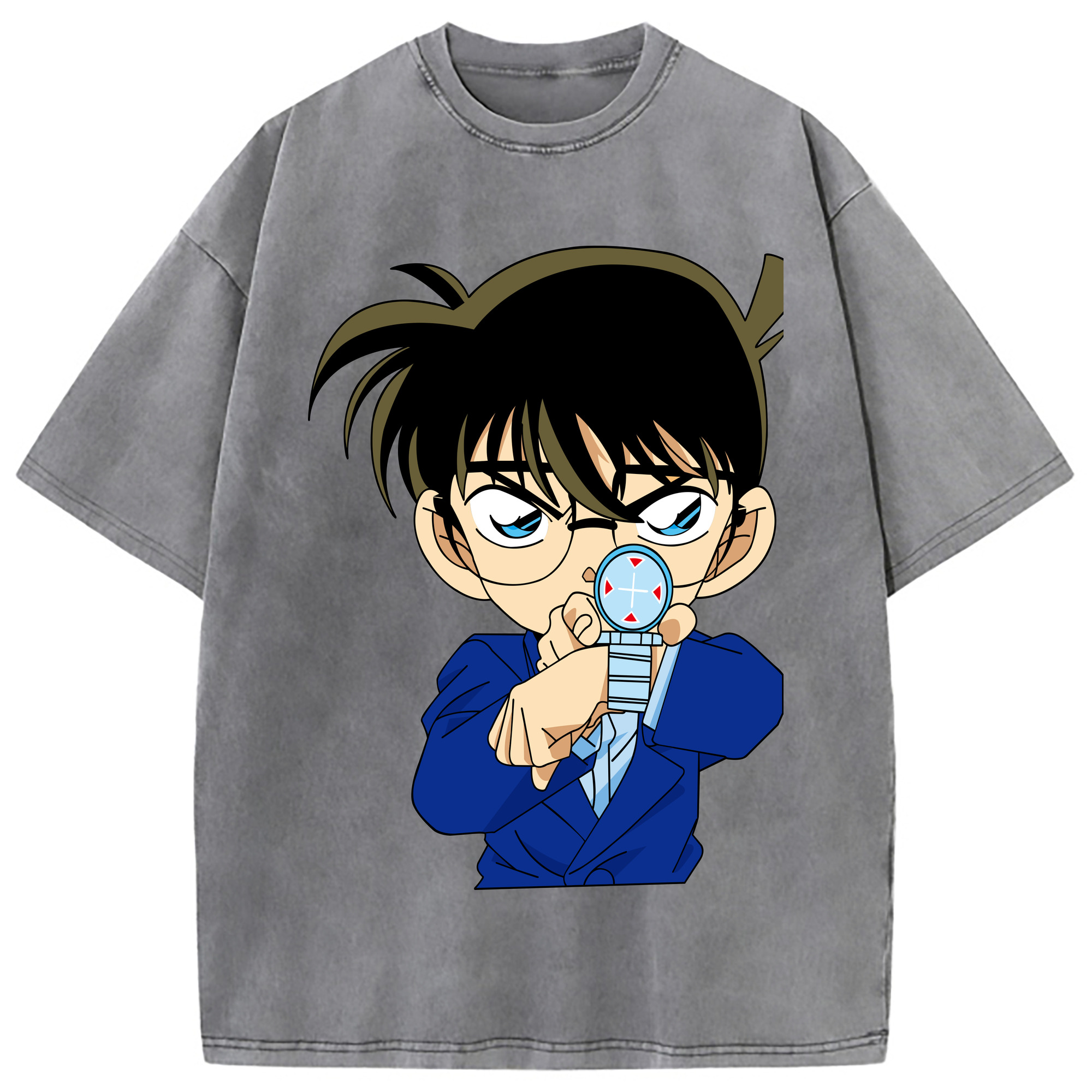 （画像用） 名探偵コナン 江戸川 コナン Detective Conan Conan Edogawa 綿100% ヴィンテージ風 半袖Tシャツ（フロントプリント）