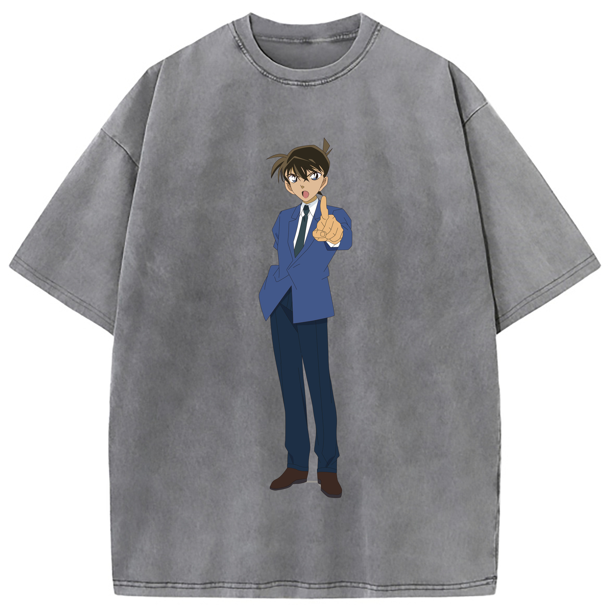 （画像用） 名探偵コナン 江戸川 コナン Detective Conan Conan Edogawa 綿100% ヴィンテージ風 半袖Tシャツ（フロントプリント）