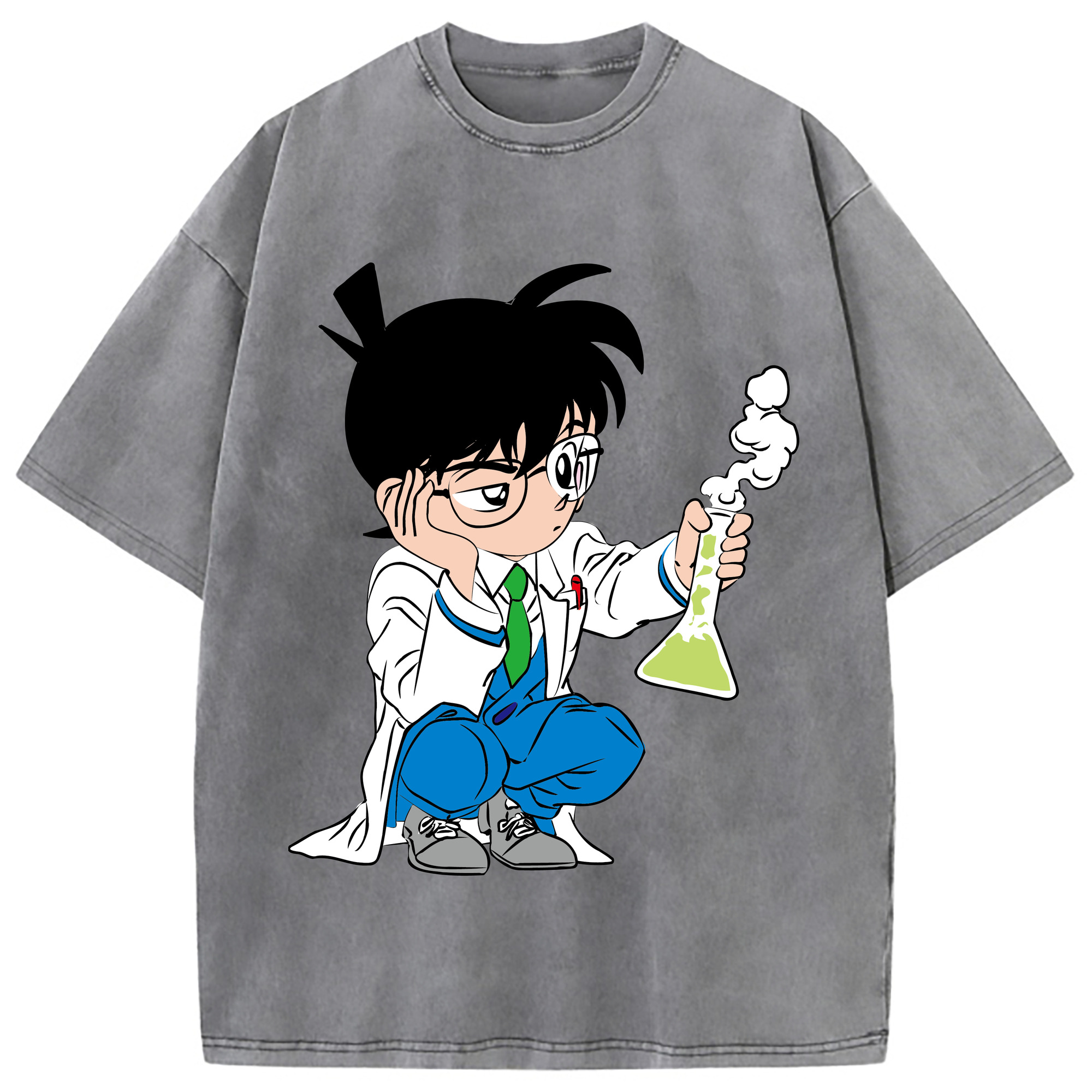 （画像用） 名探偵コナン 江戸川 コナン Detective Conan Conan Edogawa 綿100% ヴィンテージ風 半袖Tシャツ（フロントプリント）