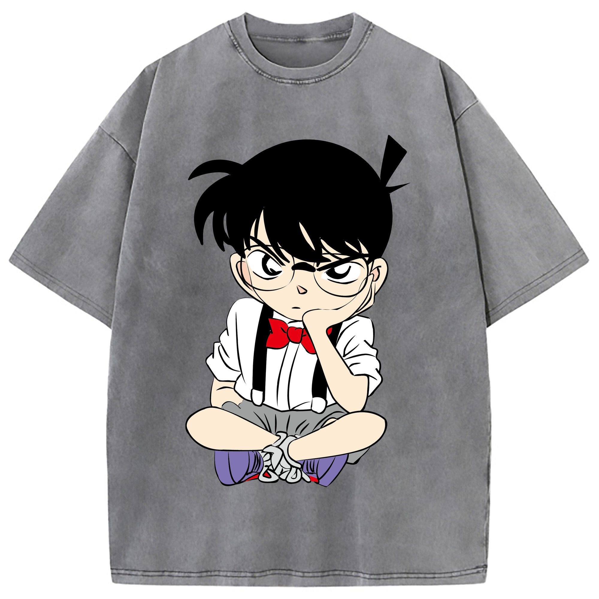 （画像用） 名探偵コナン 江戸川 コナン Detective Conan Conan Edogawa 綿100% ヴィンテージ風 半袖Tシャツ（フロントプリント）