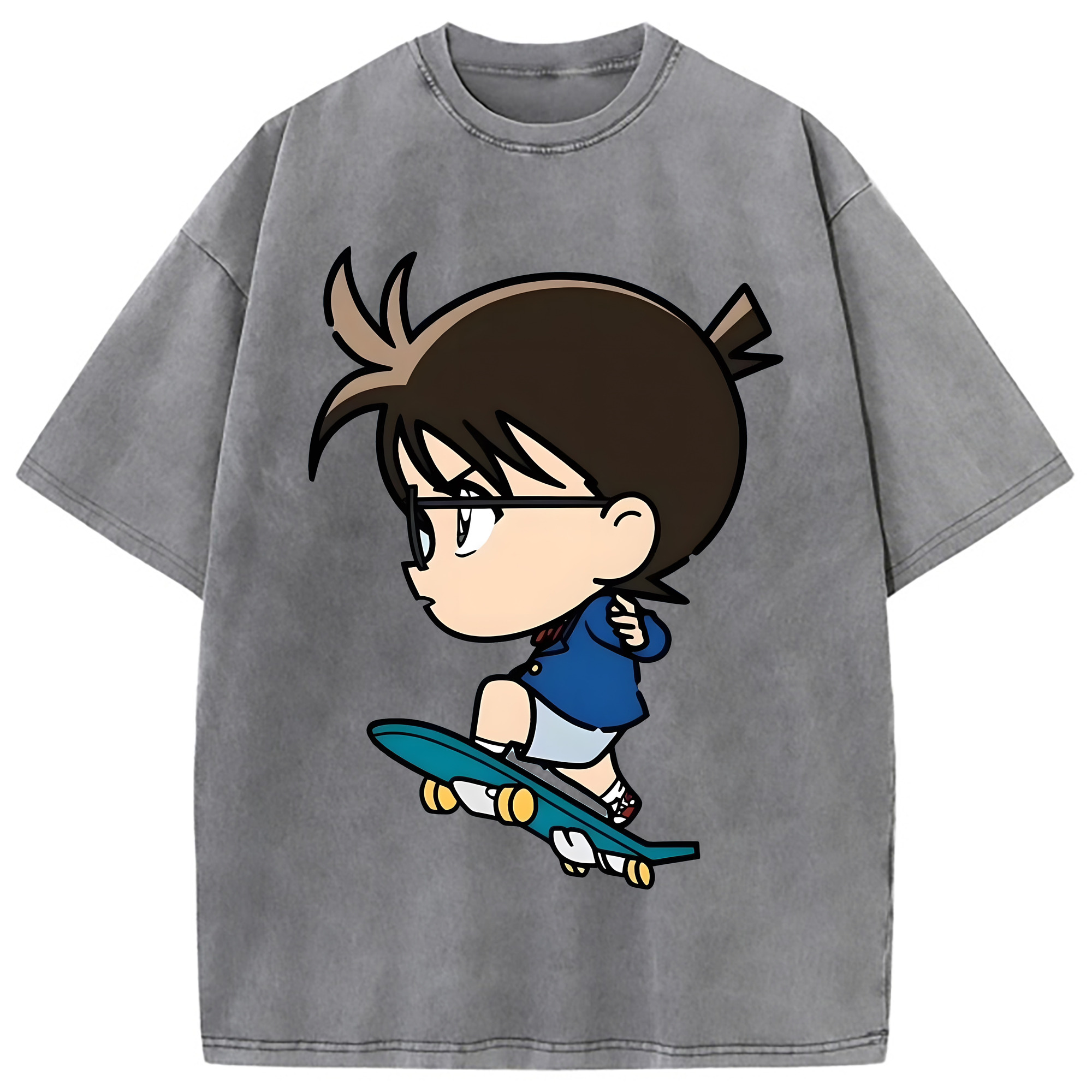 （画像用） 名探偵コナン 江戸川 コナン Detective Conan Conan Edogawa 綿100% ヴィンテージ風 半袖Tシャツ（フロントプリント）
