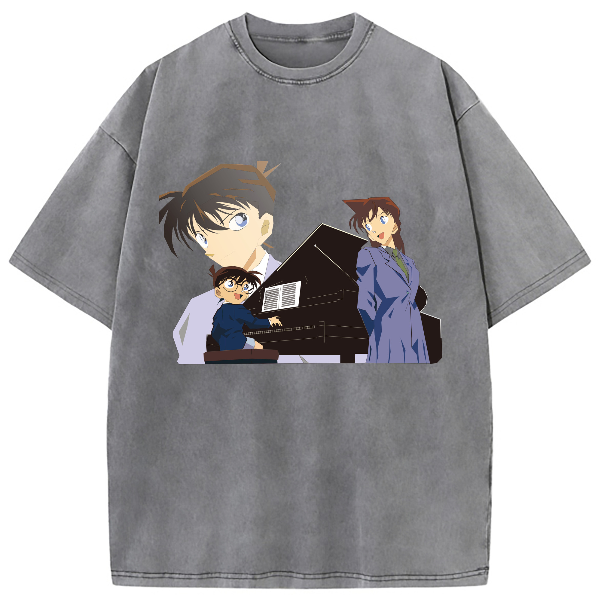 （画像用） 名探偵コナン 毛利 蘭 もうり らん、モーリ ラン Detective Conan Rachel Moore 綿100% ヴィンテージ風 半袖Tシャツ（フロントプリント）