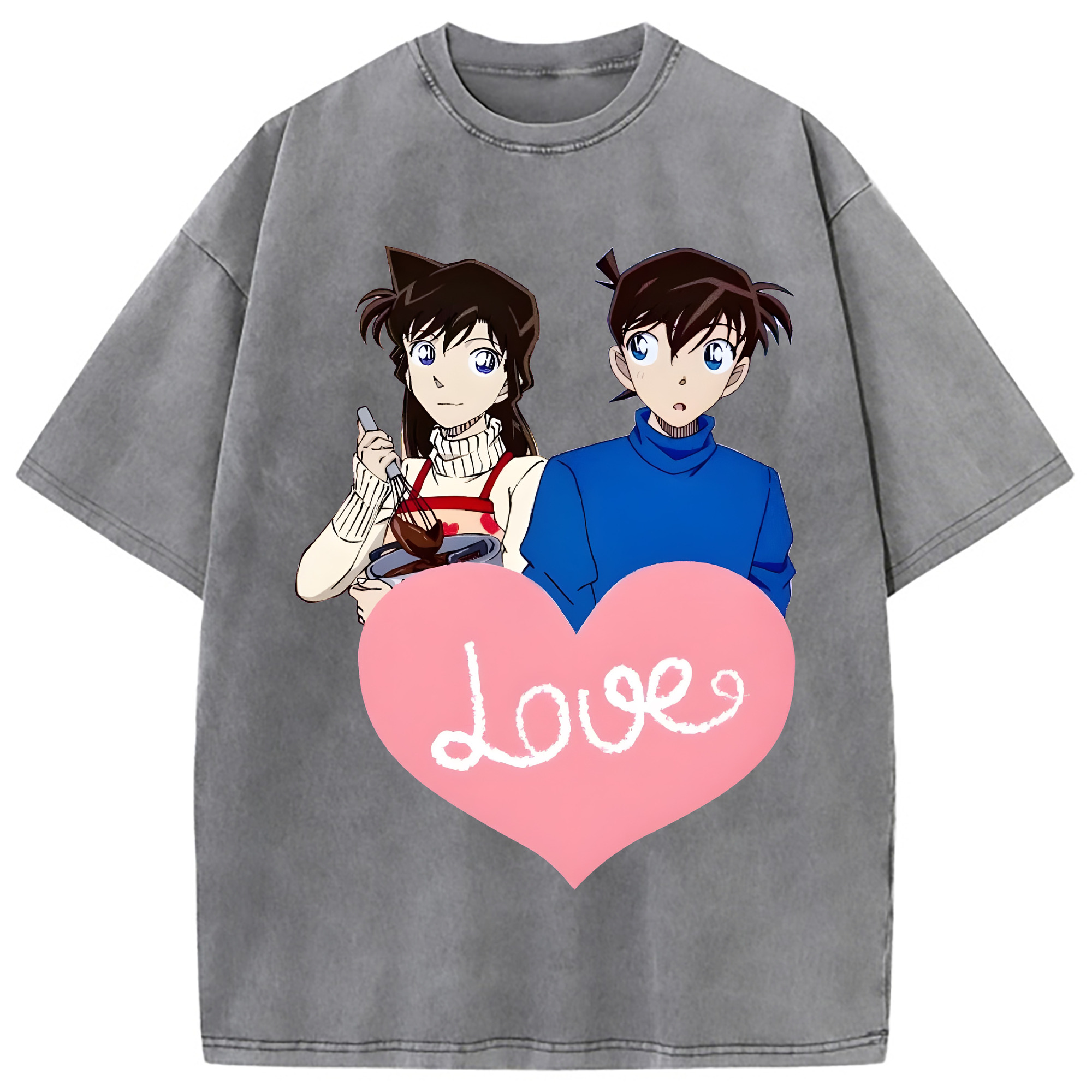 （画像用） 名探偵コナン 毛利 蘭 もうり らん、モーリ ラン Detective Conan Rachel Moore 綿100% ヴィンテージ風 半袖Tシャツ（フロントプリント）