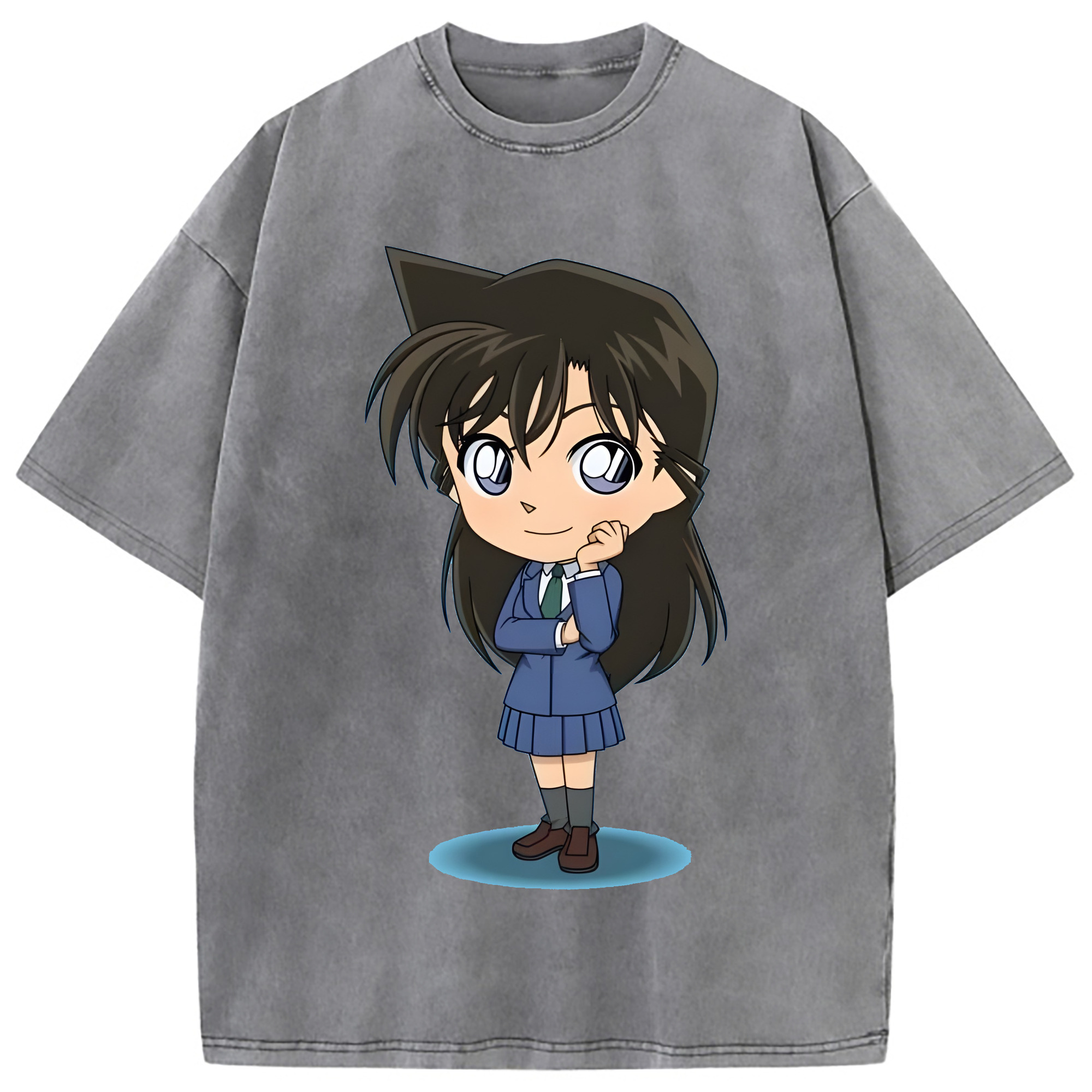 （画像用） 名探偵コナン 毛利 蘭 もうり らん、モーリ ラン Detective Conan Rachel Moore 綿100% ヴィンテージ風 半袖Tシャツ（フロントプリント）
