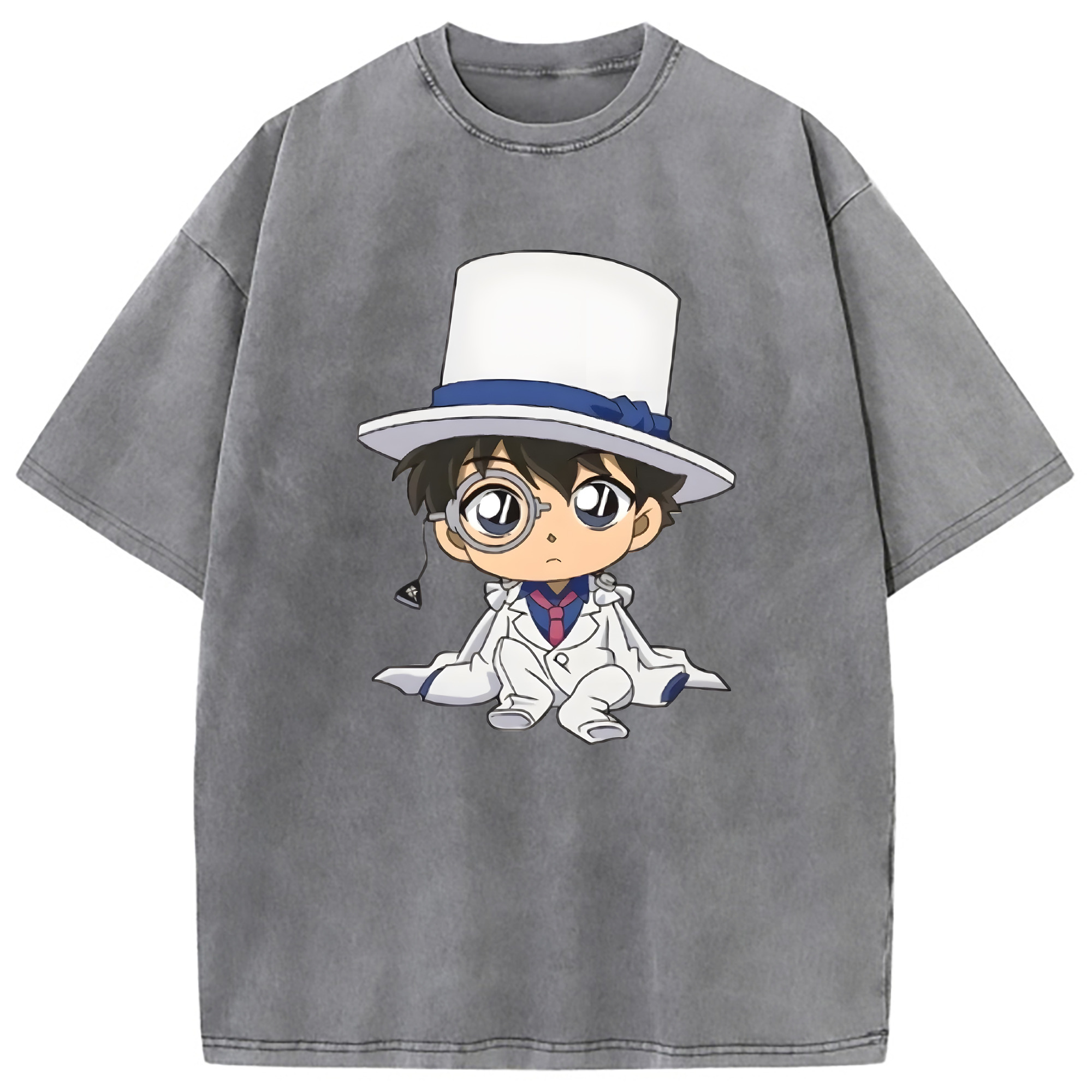 （画像用） 名探偵コナン くろば かいと Detective Conan Kuroba Kaito 綿100% ヴィンテージ風 半袖Tシャツ（フロントプリント）