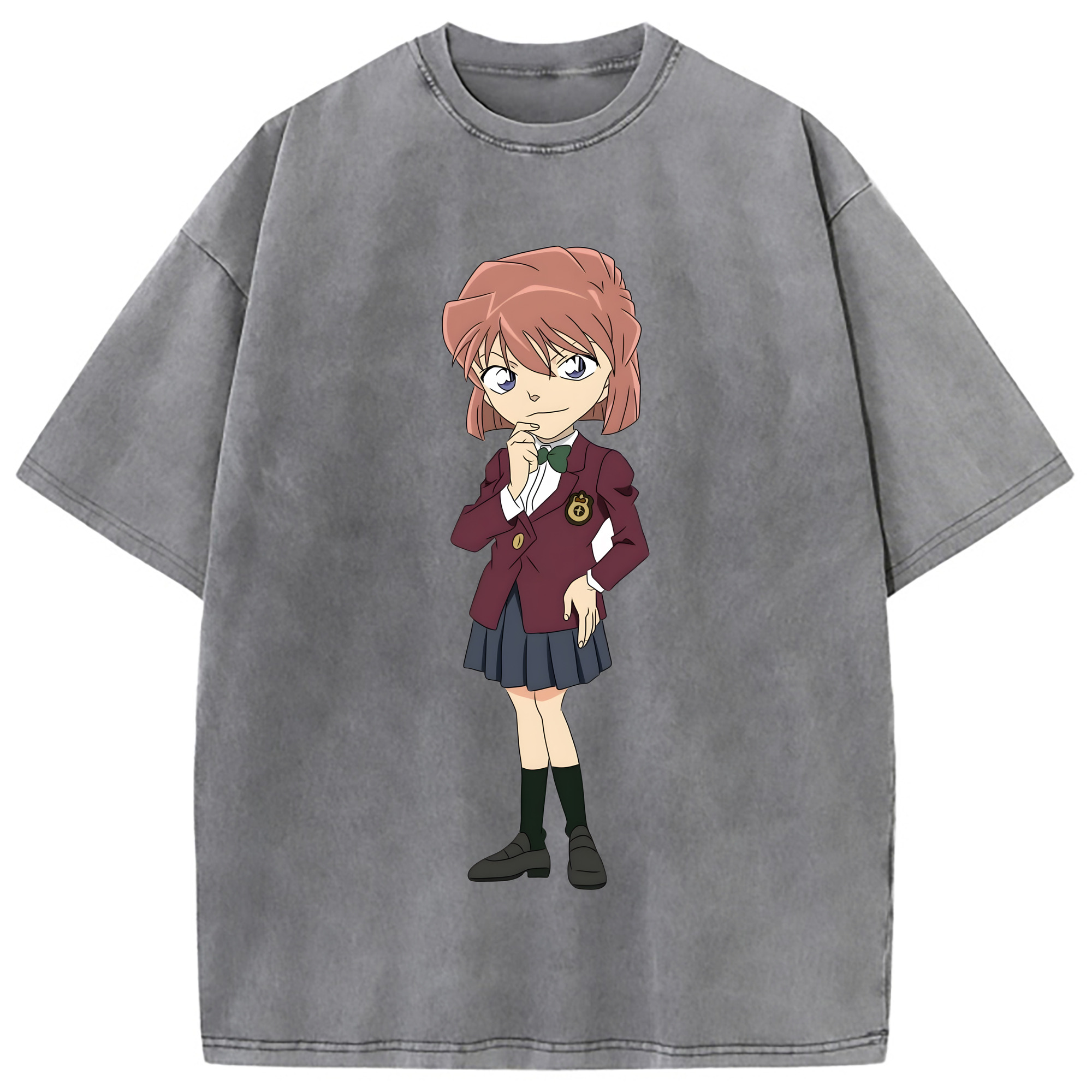 （画像用） 名探偵コナン 灰原 哀 はいばら あい Detective Conan Anita Hailey、Vi Graythorn Haibara Ai 綿100% ヴィンテージ風 半袖Tシャツ（フロントプリント）