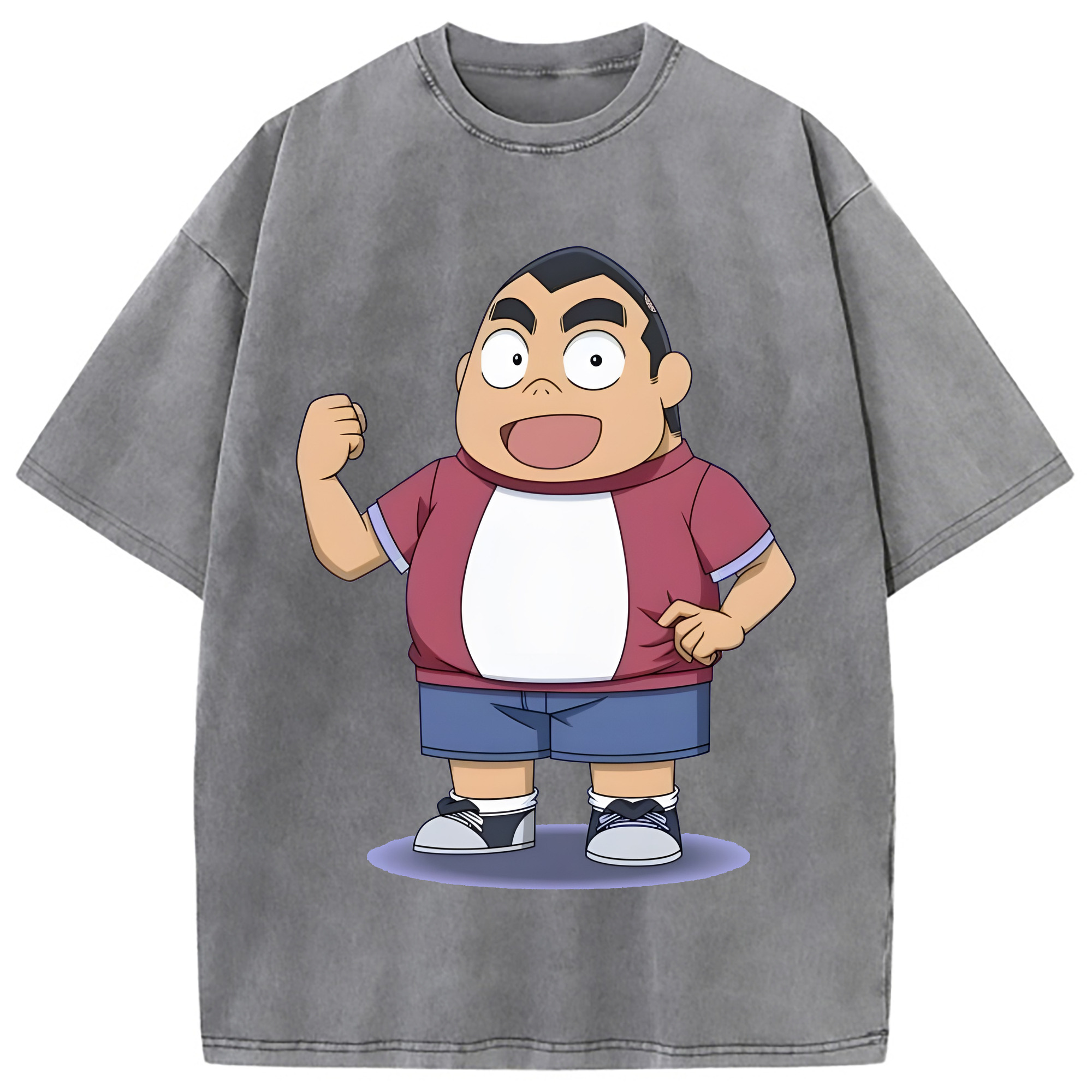 （画像用） 名探偵コナン 小嶋 元太 こじま げんた Detective Conan Kojima Genta 綿100% ヴィンテージ風 半袖Tシャツ（フロントプリント）