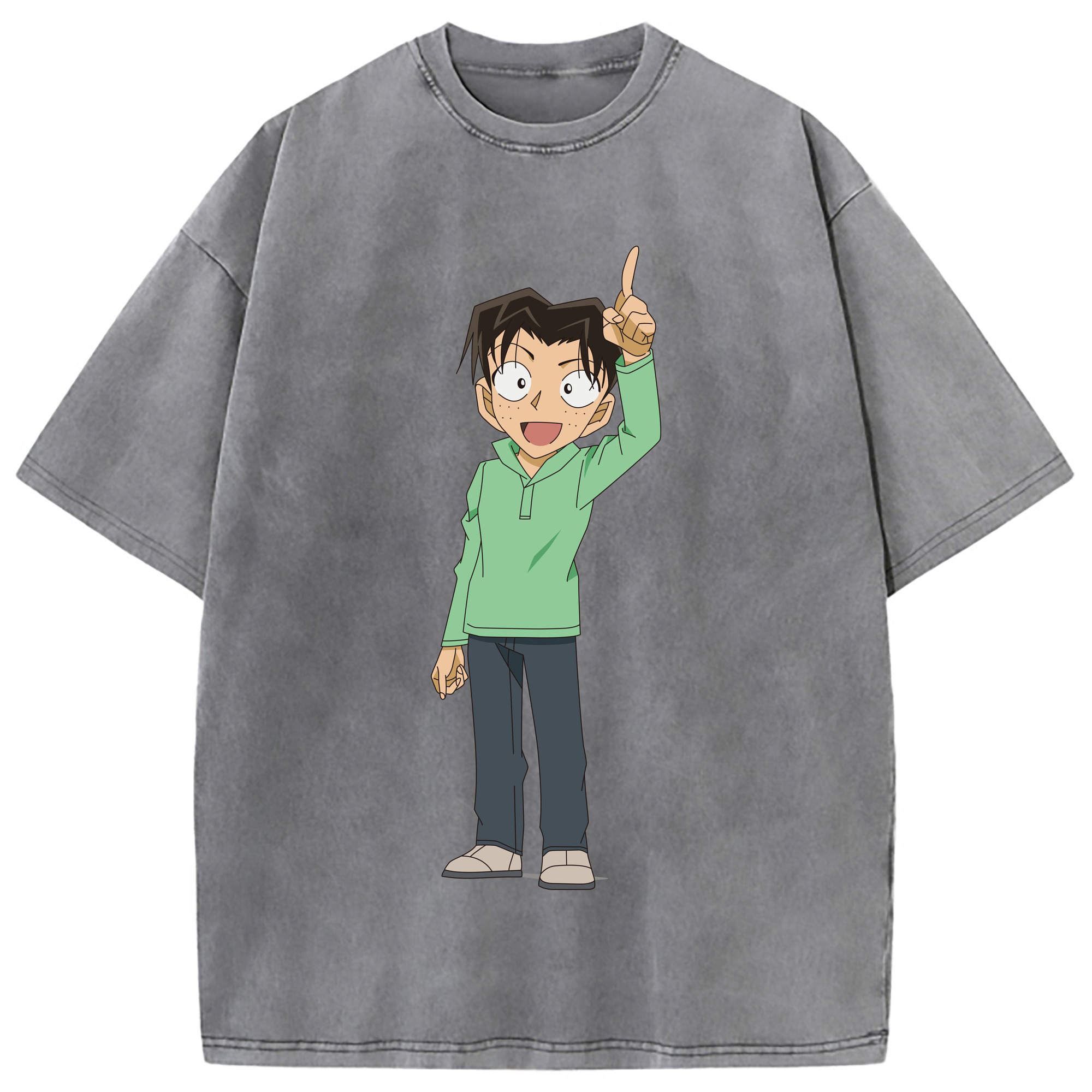 （画像用） 名探偵コナン 円谷 光彦 つぶらや みつひこ Detective Conan Mitch Tennyson 綿100% ヴィンテージ風 半袖Tシャツ（フロントプリント）