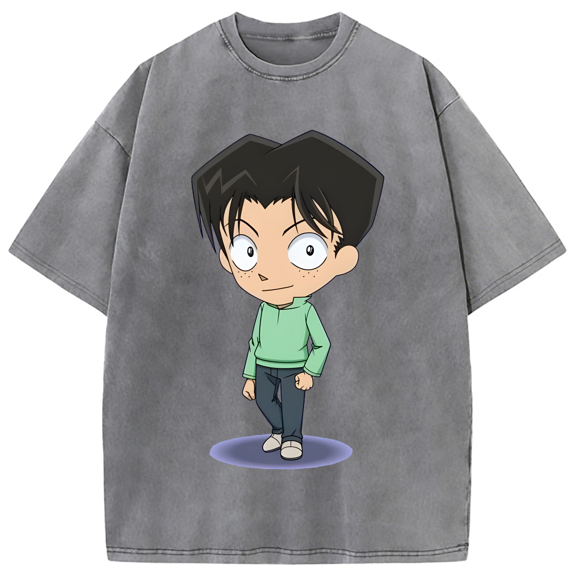 （画像用） 名探偵コナン 円谷 光彦 つぶらや みつひこ Detective Conan Mitch Tennyson 綿100% ヴィンテージ風 半袖Tシャツ（フロントプリント）
