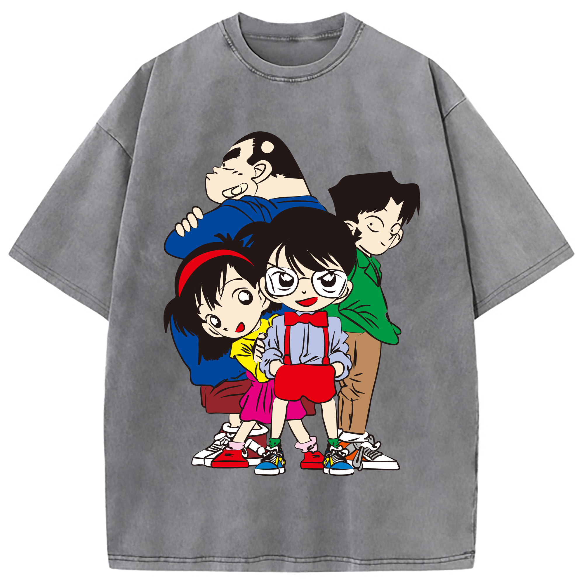 （画像用） 名探偵コナン Detective Conan 綿100% ヴィンテージ風 半袖Tシャツ（フロントプリント）