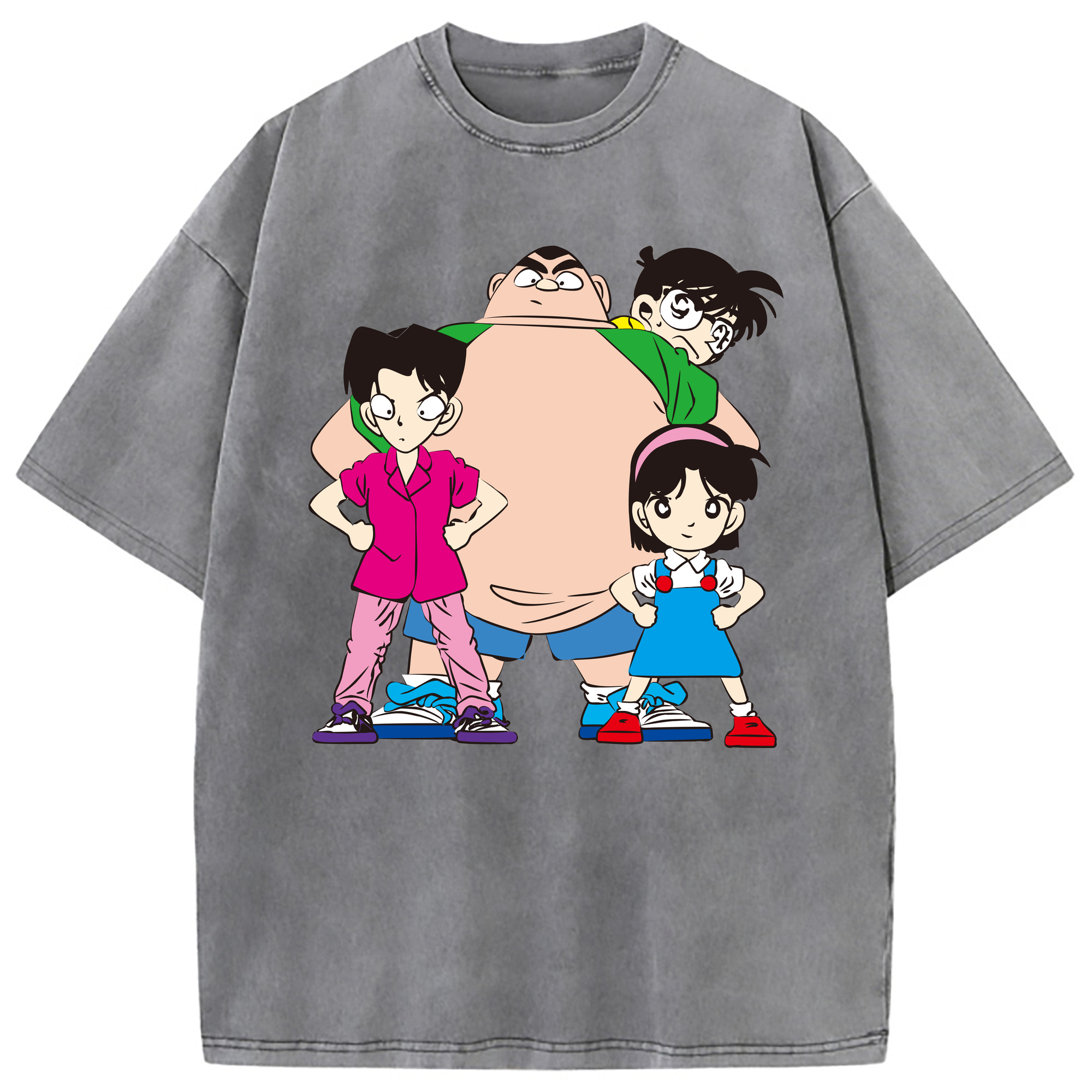 （画像用） 名探偵コナン Detective Conan 綿100% ヴィンテージ風 半袖Tシャツ（フロントプリント）