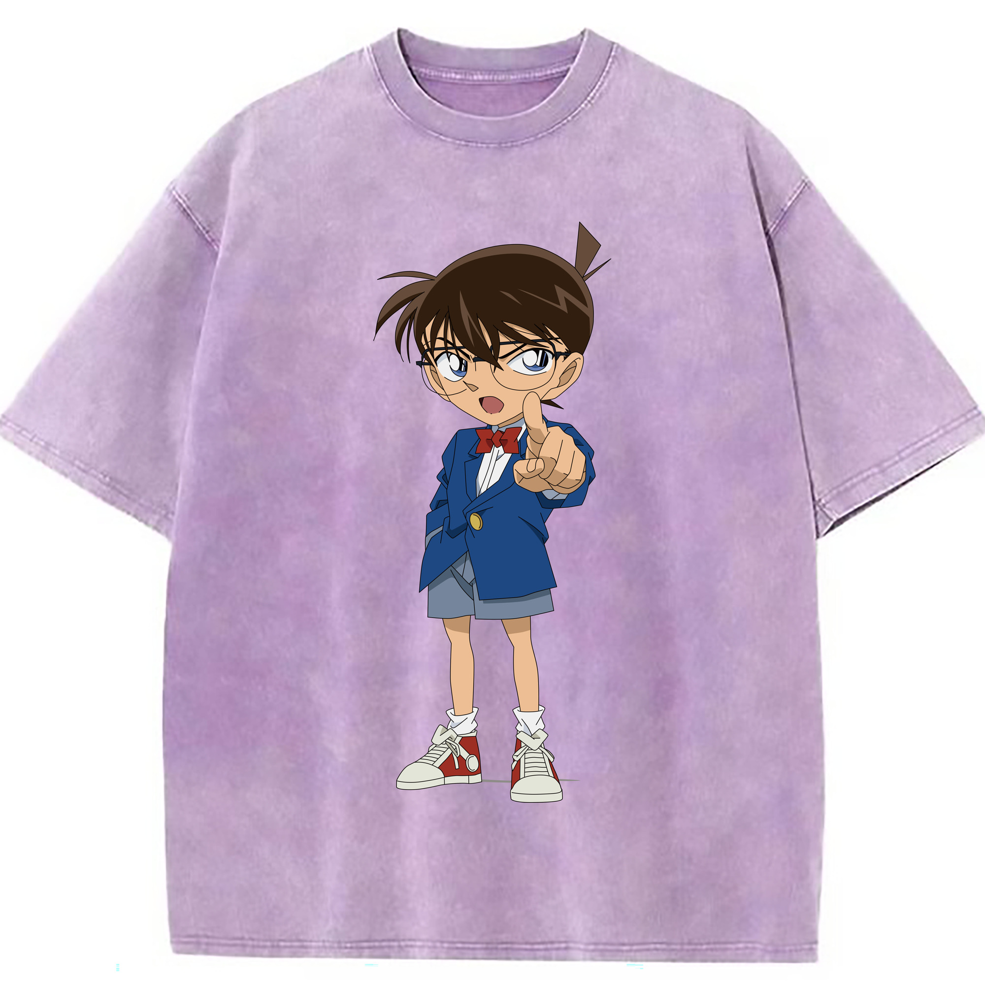 （画像用） 名探偵コナン 江戸川 コナン Detective Conan Conan Edogawa 綿100% ヴィンテージ風 半袖Tシャツ（フロントプリント）
