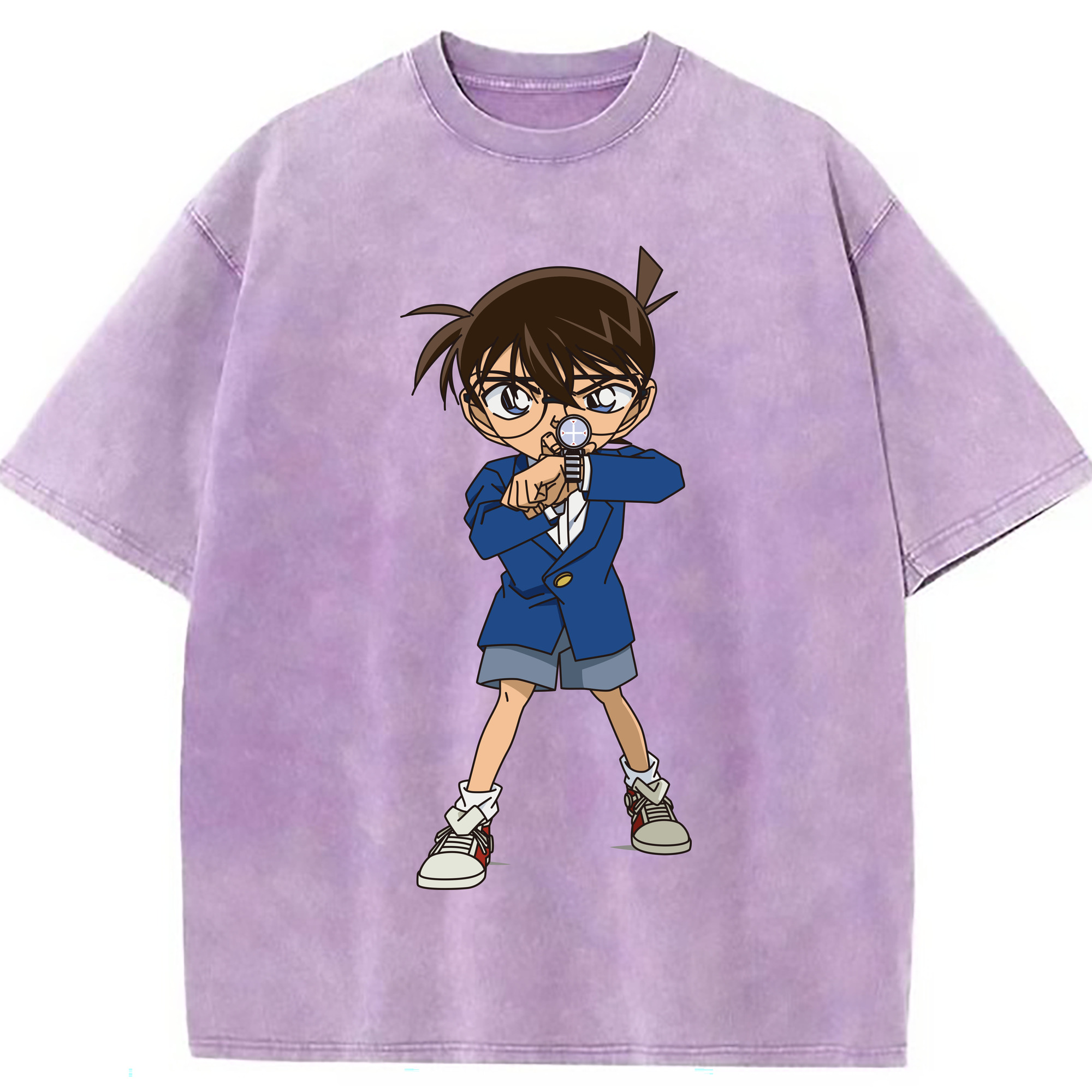 （画像用） 名探偵コナン 江戸川 コナン Detective Conan Conan Edogawa 綿100% ヴィンテージ風 半袖Tシャツ（フロントプリント）