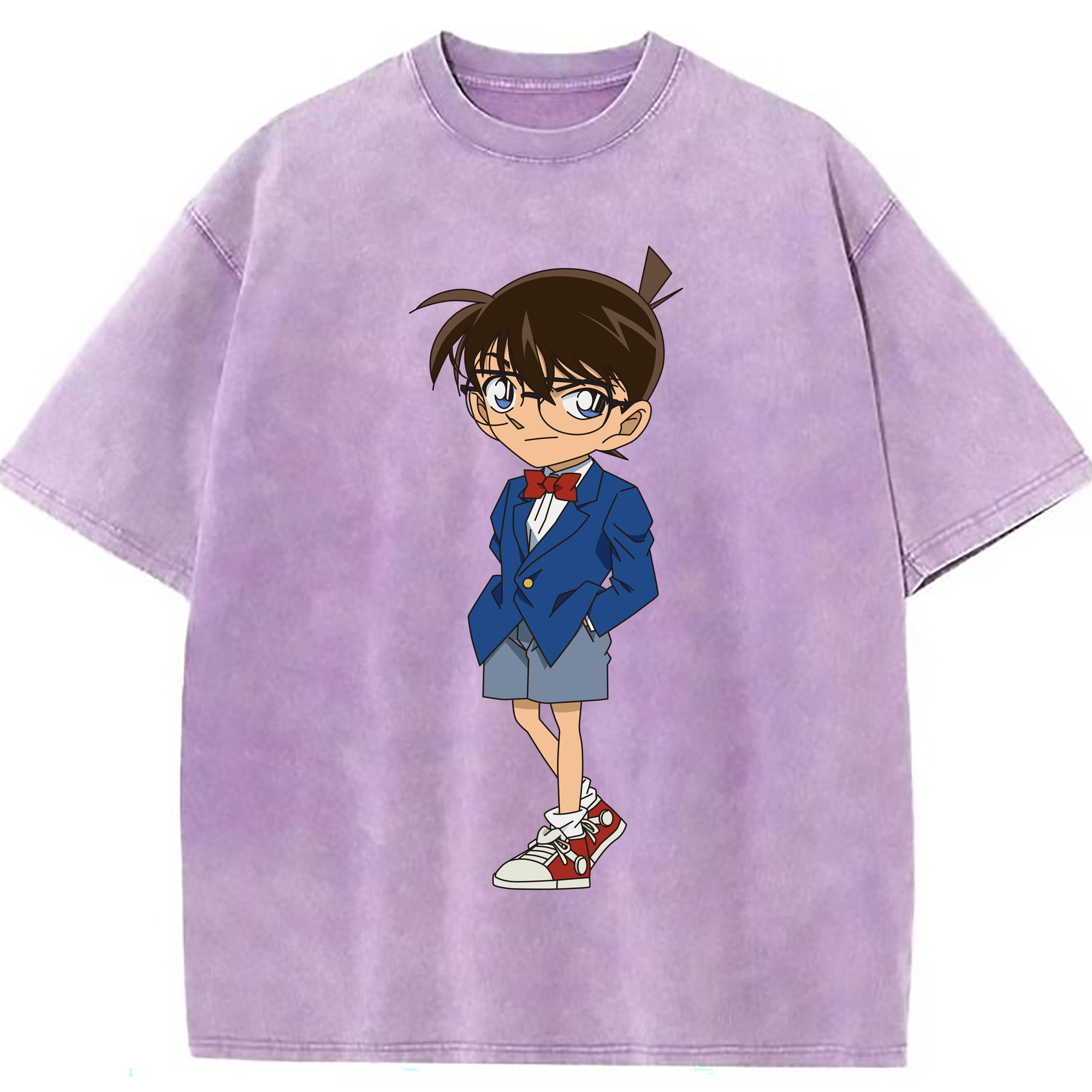（画像用） 名探偵コナン 江戸川 コナン Detective Conan Conan Edogawa 綿100% ヴィンテージ風 半袖Tシャツ（フロントプリント）
