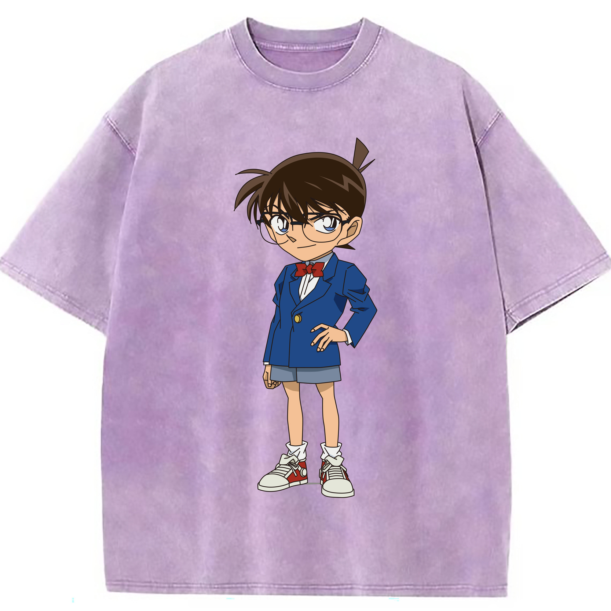 （画像用） 名探偵コナン 江戸川 コナン Detective Conan Conan Edogawa 綿100% ヴィンテージ風 半袖Tシャツ（フロントプリント）