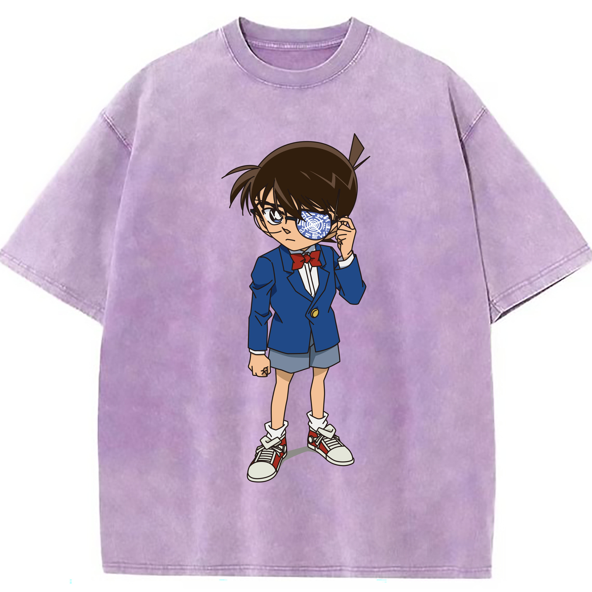 （画像用） 名探偵コナン 江戸川 コナン Detective Conan Conan Edogawa 綿100% ヴィンテージ風 半袖Tシャツ（フロントプリント）