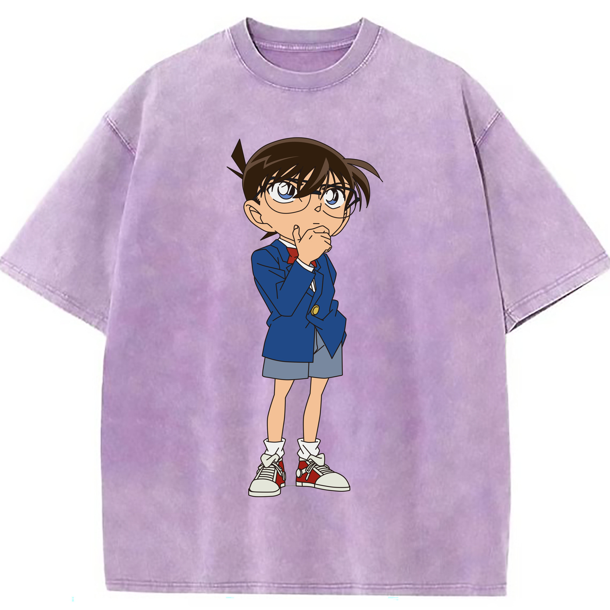 （画像用） 名探偵コナン 江戸川 コナン Detective Conan Conan Edogawa 綿100% ヴィンテージ風 半袖Tシャツ（フロントプリント）