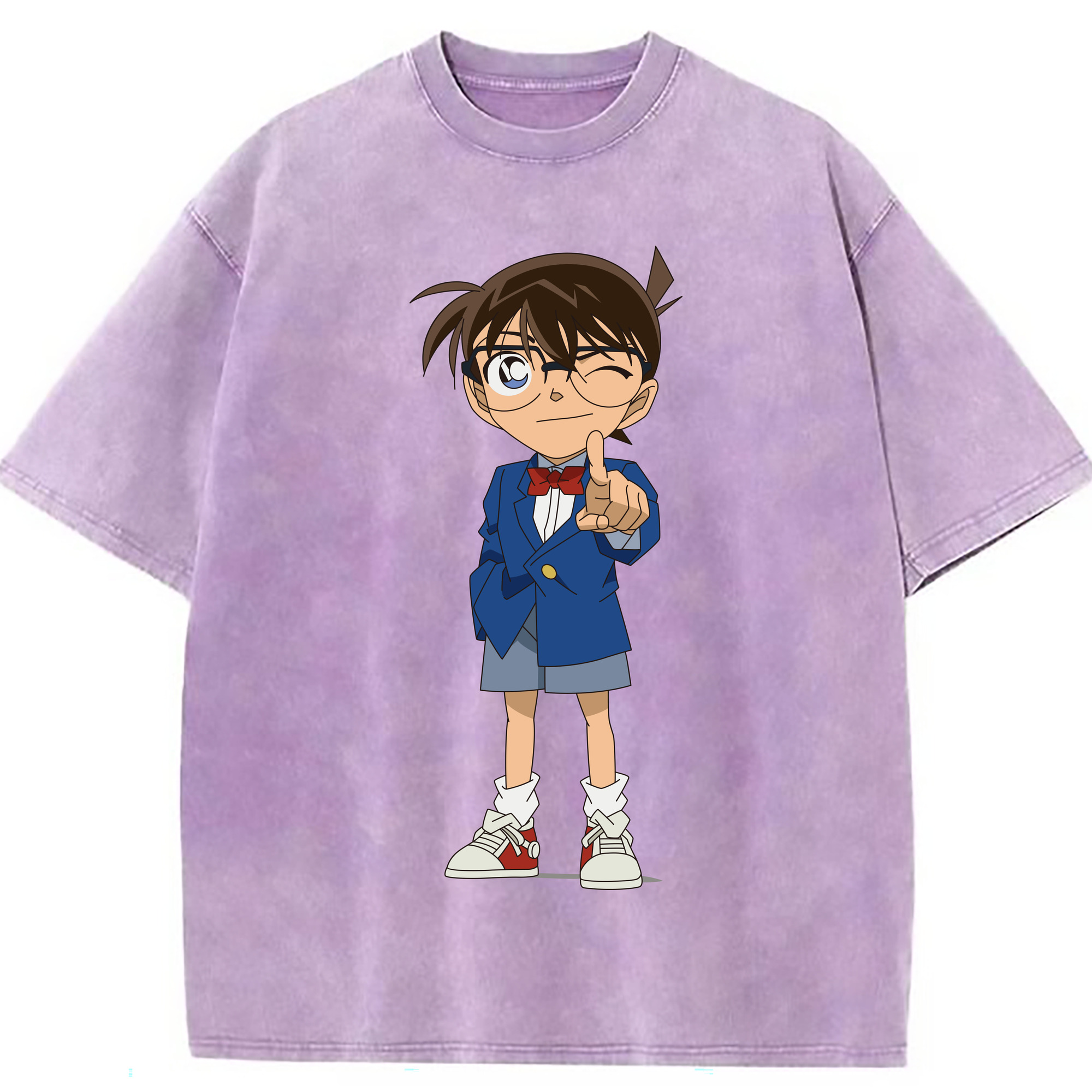（画像用） 名探偵コナン 江戸川 コナン Detective Conan Conan Edogawa 綿100% ヴィンテージ風 半袖Tシャツ（フロントプリント）