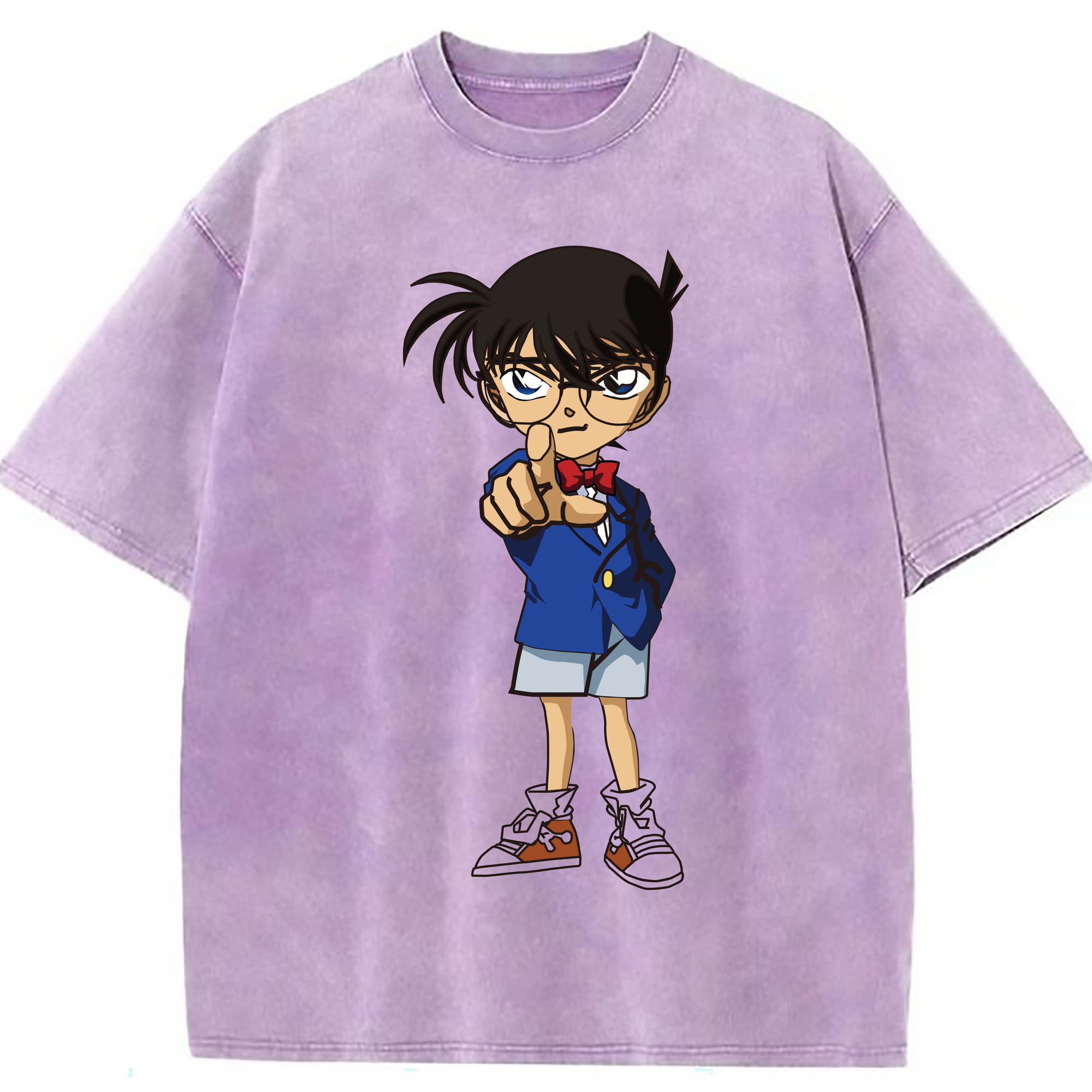（画像用） 名探偵コナン 江戸川 コナン Detective Conan Conan Edogawa 綿100% ヴィンテージ風 半袖Tシャツ（フロントプリント）