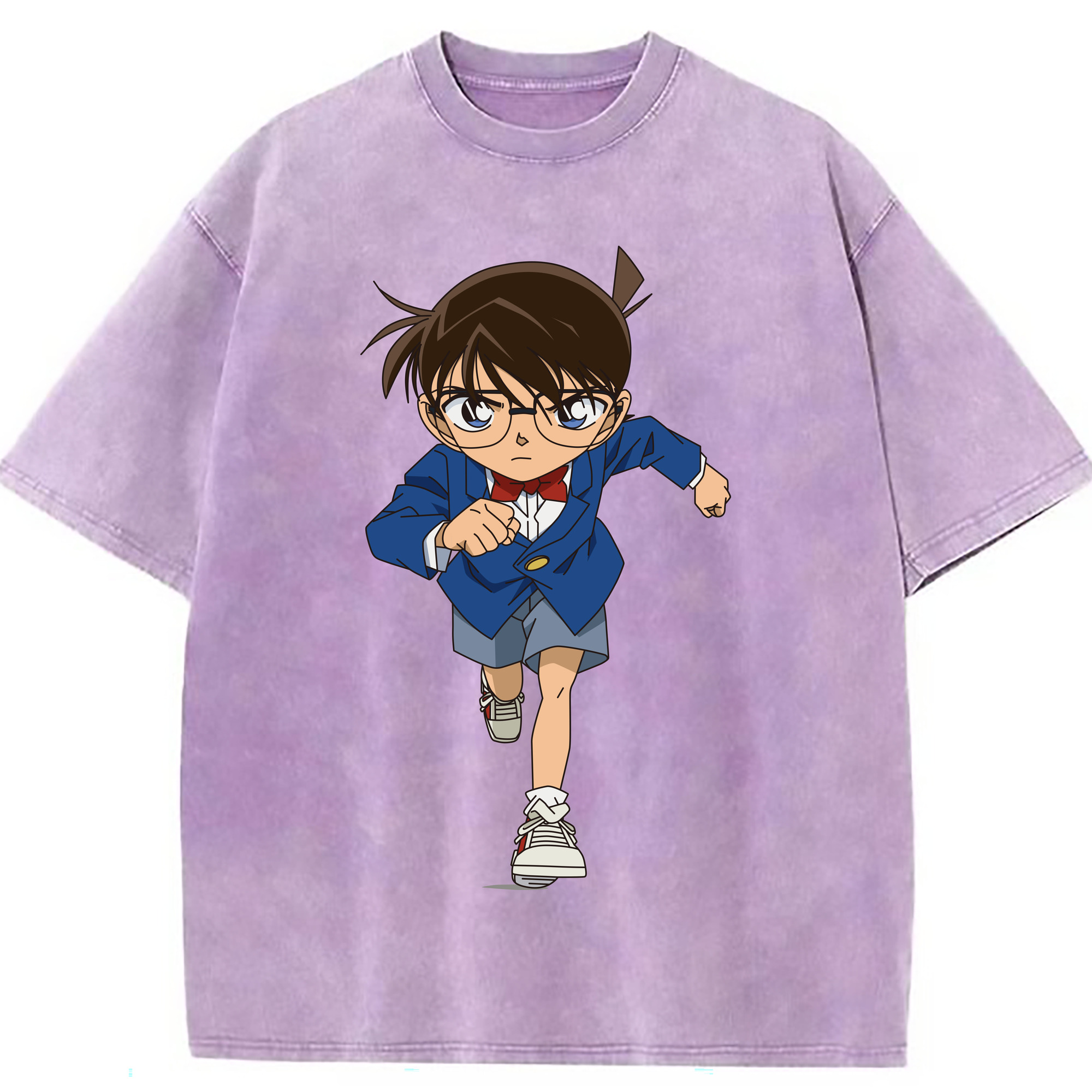（画像用） 名探偵コナン 江戸川 コナン Detective Conan Conan Edogawa 綿100% ヴィンテージ風 半袖Tシャツ（フロントプリント）